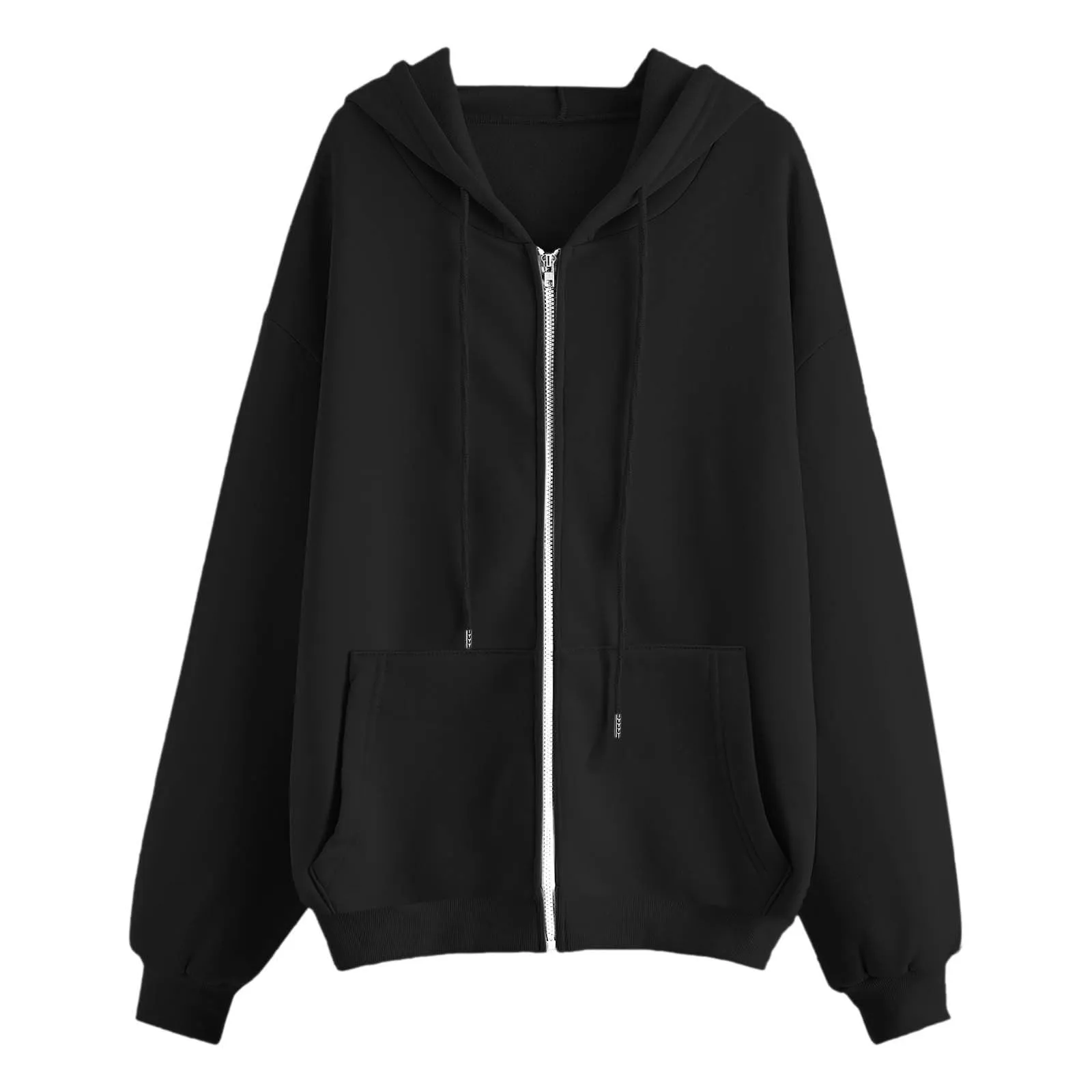 Generico Felpa Donna con Zip e Cappuccio Classic Sweatshirt - immagine 5