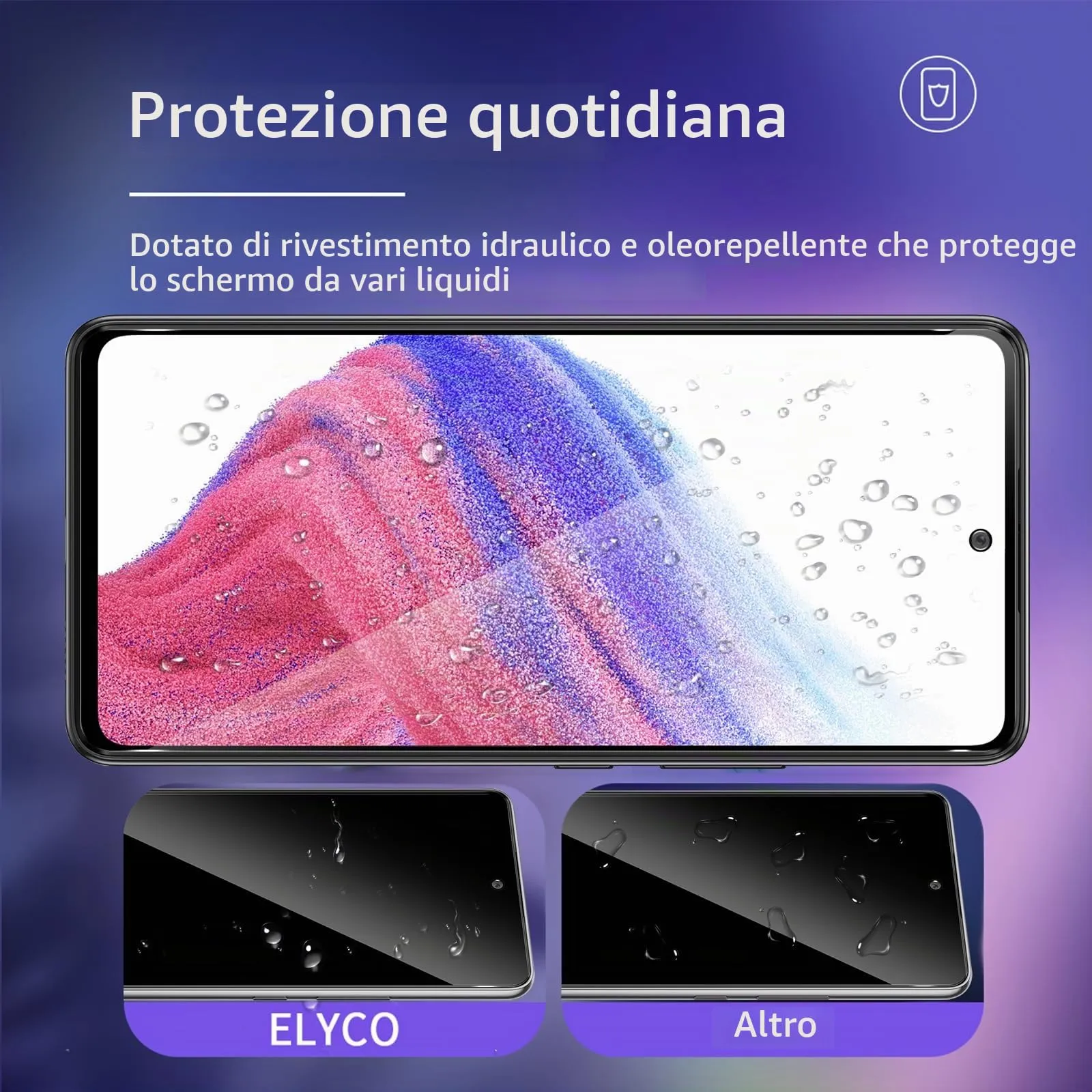 ELYCO Vetro Temperato Privacy per Samsung Galaxy A53/A52/A52s 4G/5G - immagine 4