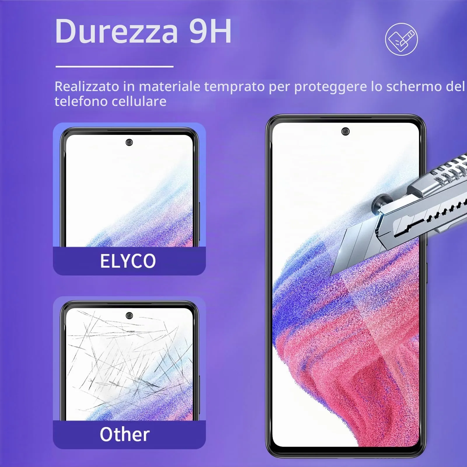 ELYCO Vetro Temperato Privacy per Samsung Galaxy A53/A52/A52s 4G/5G - immagine 5