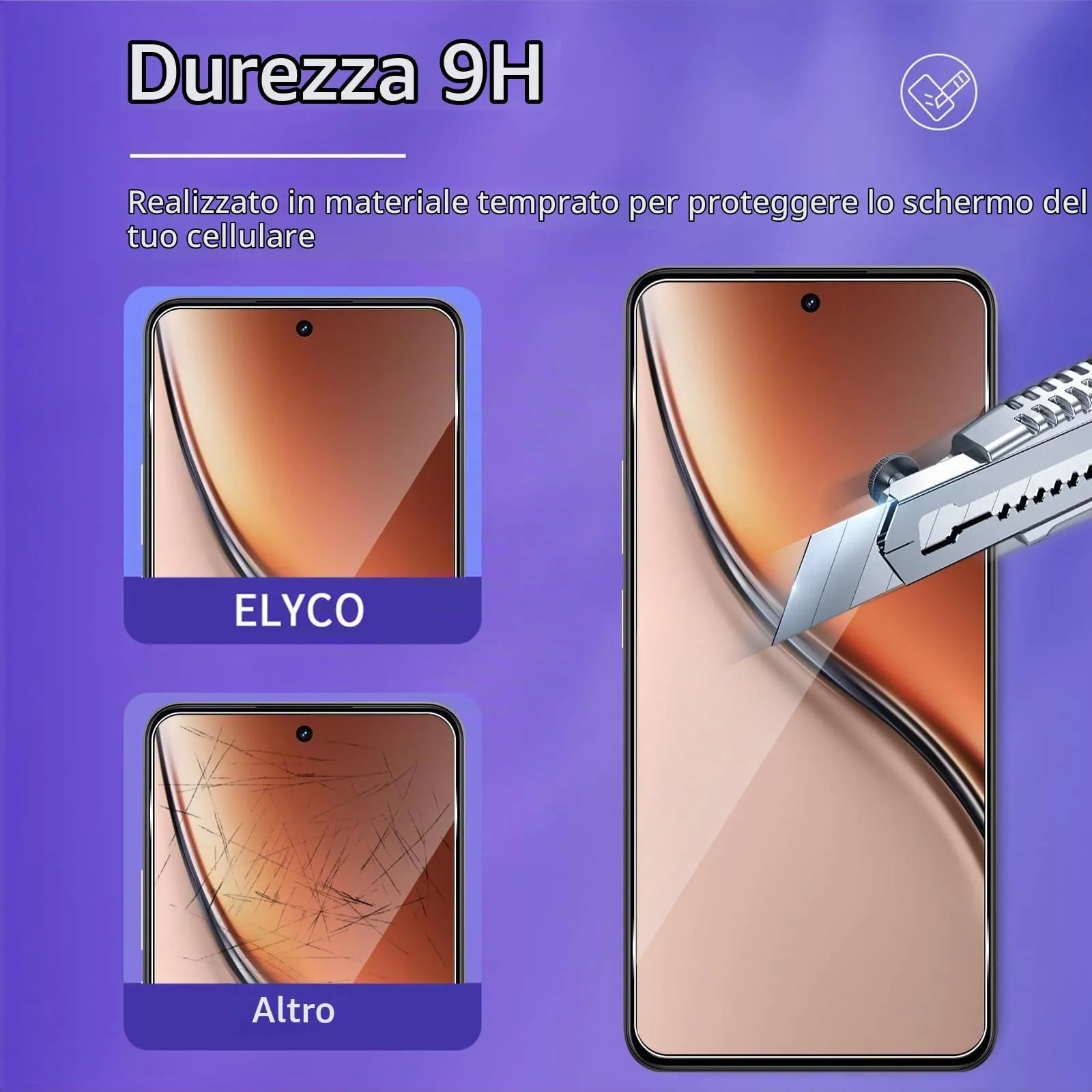 ELYCO Vetro Temperato per Realme P3 5G, Realme 14 5G, Realme 14T 5G - immagine 3
