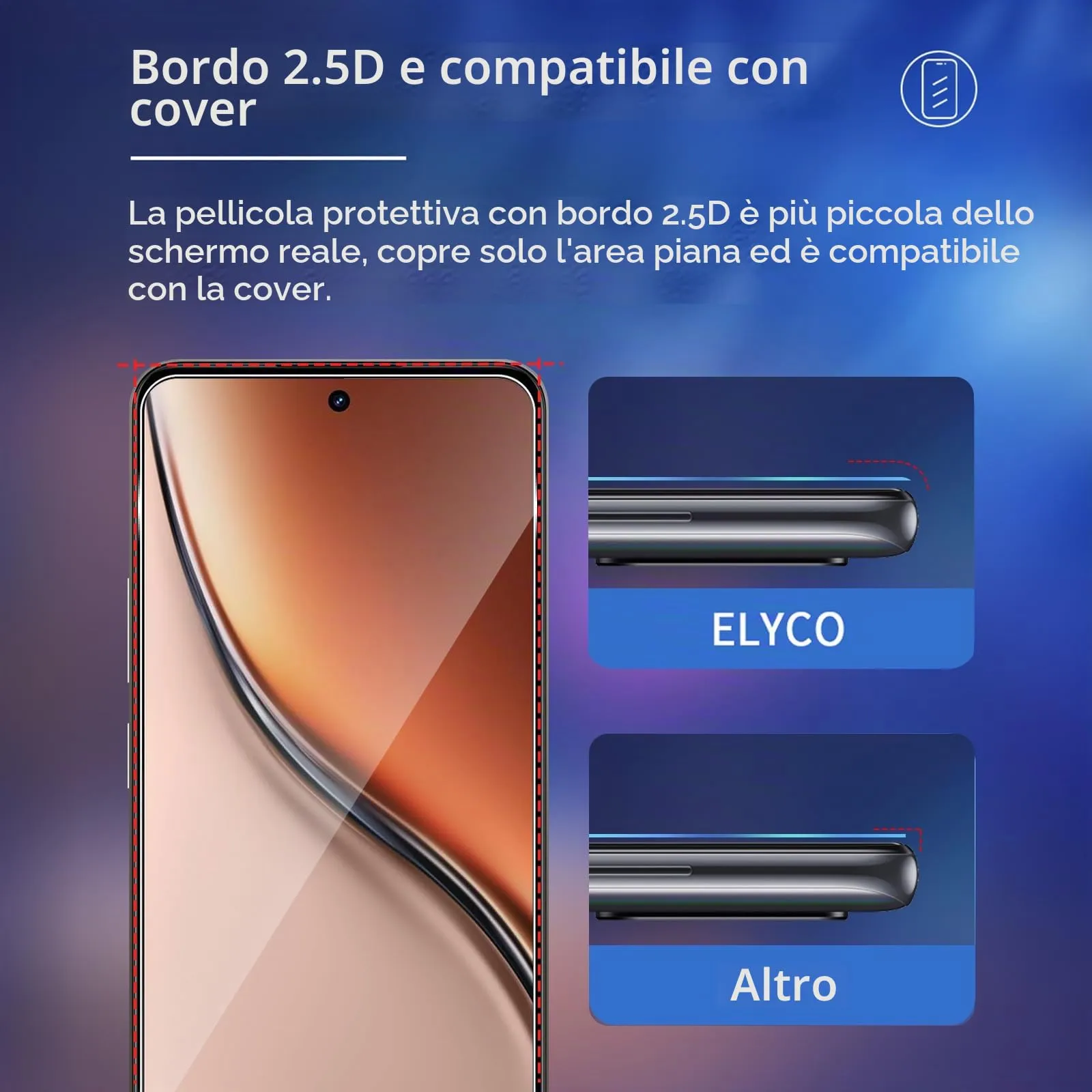 ELYCO Vetro Temperato per Realme P3 5G, Realme 14 5G, Realme 14T 5G - immagine 5