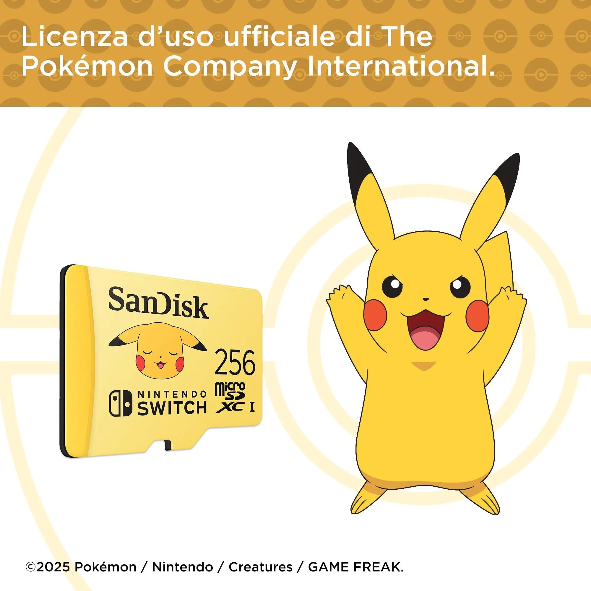 SanDisk microSD per Nintendo Switch Pokémon Pikachu 256GB - immagine 2