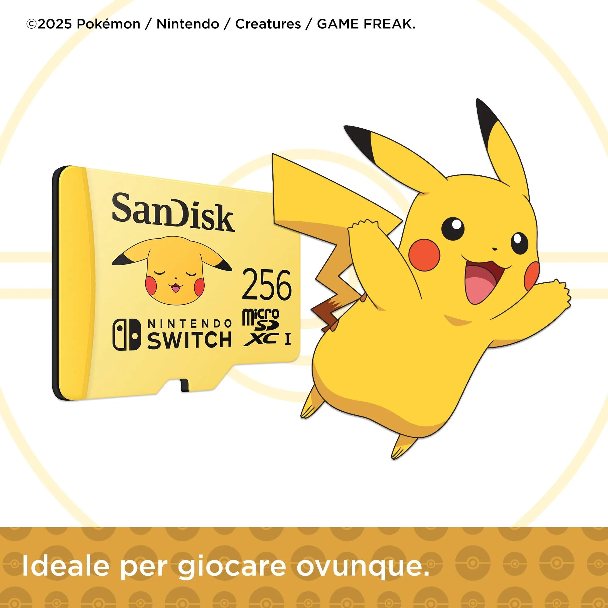 SanDisk microSD per Nintendo Switch Pokémon Pikachu 256GB - immagine 6