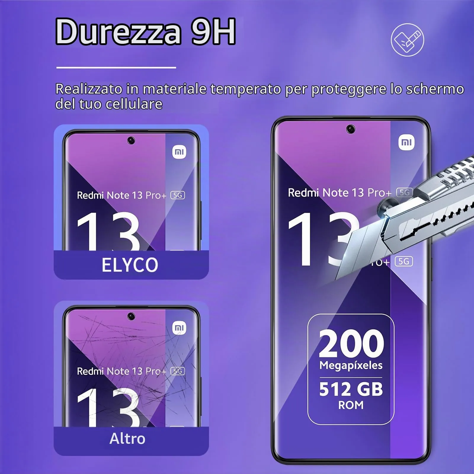 ELYCO Vetro Temperato Privacy per Xiaomi Redmi Note 13 Pro Plus 5G, 2 Pezzi - immagine 5