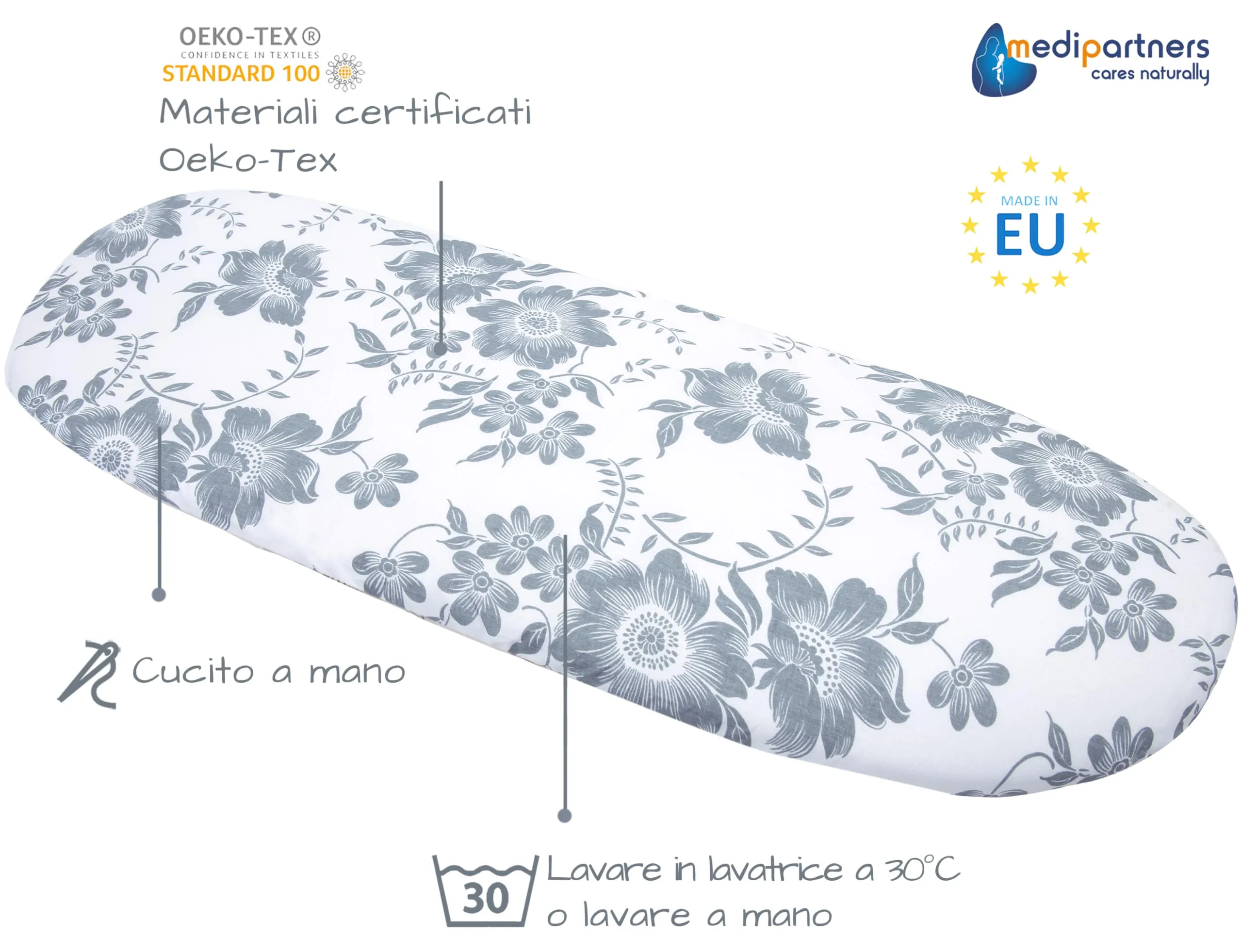 Medi Partners Lenzuola Lettino Culla 86x40 per Navicella Neonato e Passeggino, 100% Cotone, Berry - immagine 2