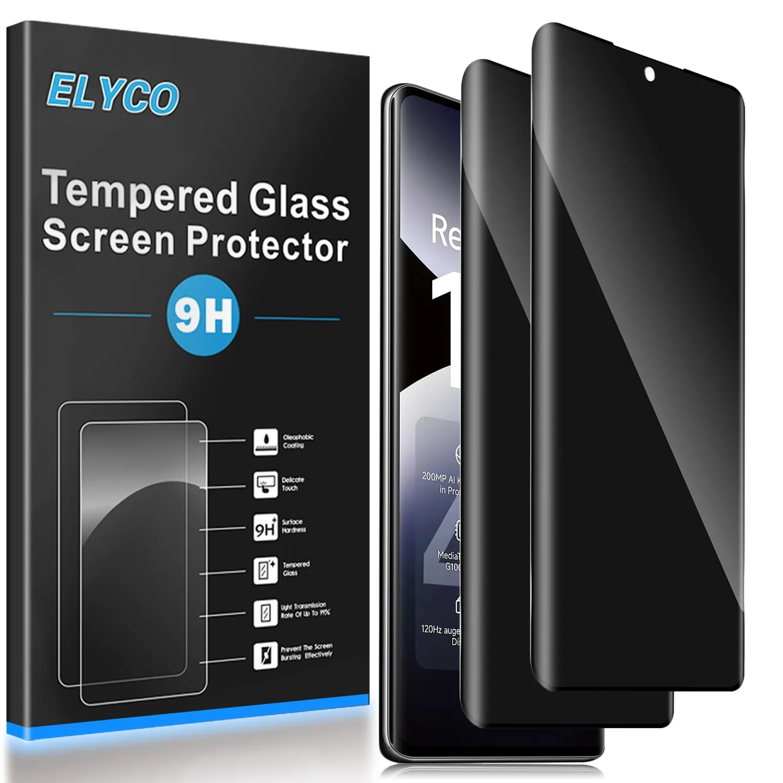 ELYCO Vetro Temperato Privacy per Redmi Note 14 Pro / Note 14 Pro Plus 4G/5G - immagine 1