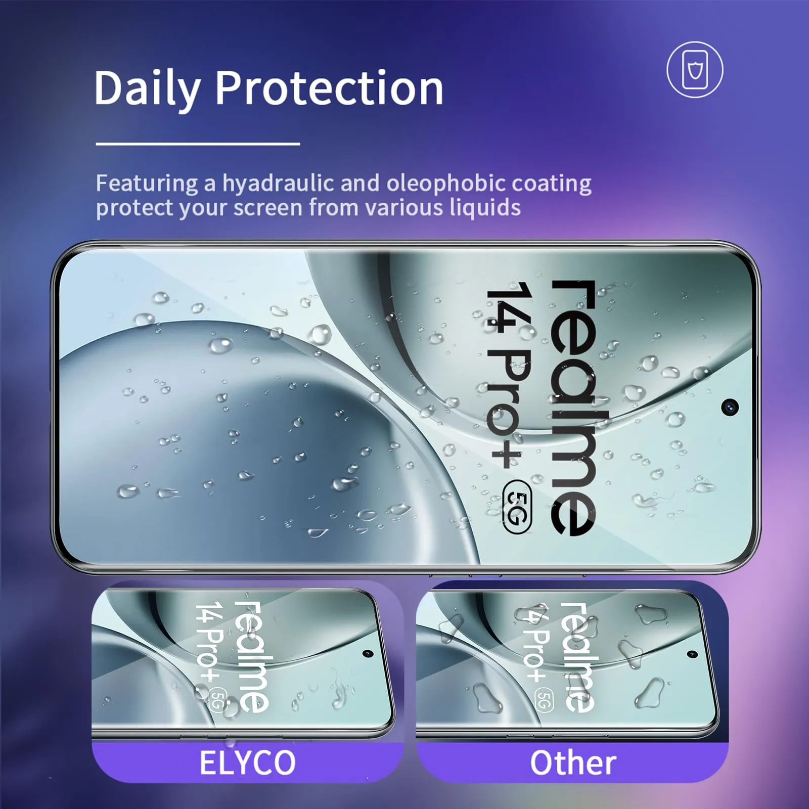 ELYCO Vetro Temperato per Realme 14 Pro Plus, 2+2 Pezzi - immagine 2