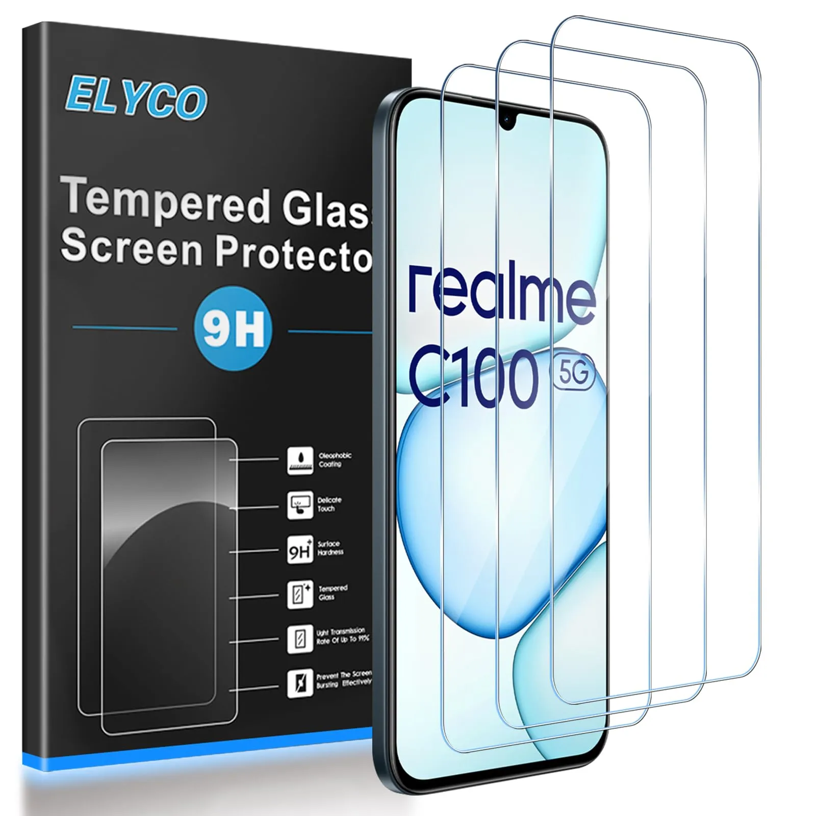 ELYCO Vetro Temperato per Realme C100 5G, Realme P4 Lite 4G, Realme P4X 4G - immagine 1