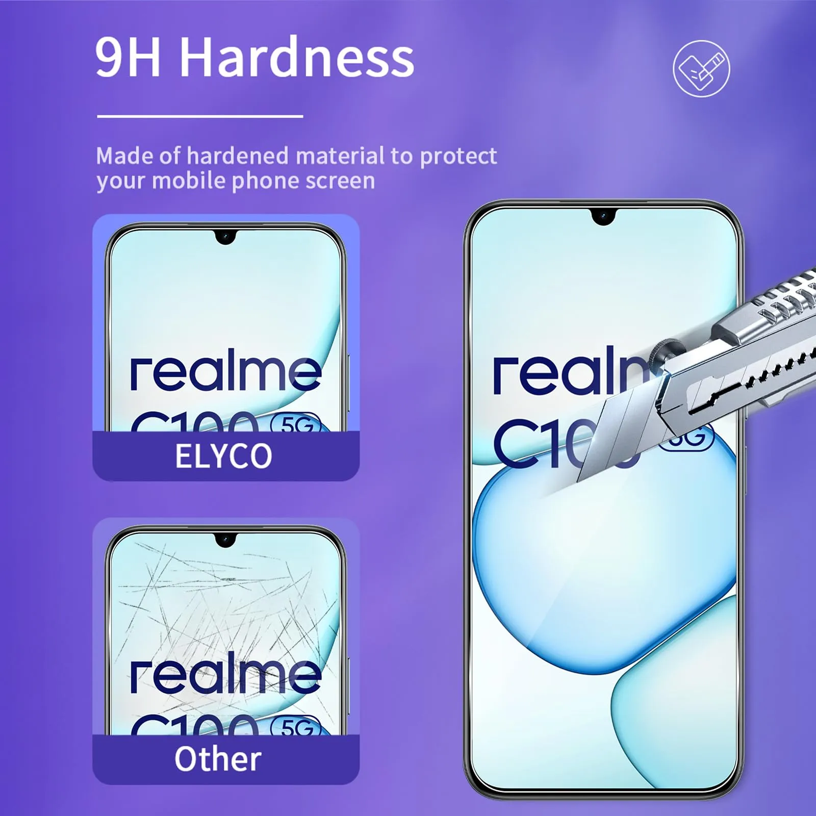 ELYCO Vetro Temperato per Realme C100 5G, Realme P4 Lite 4G, Realme P4X 4G - immagine 3