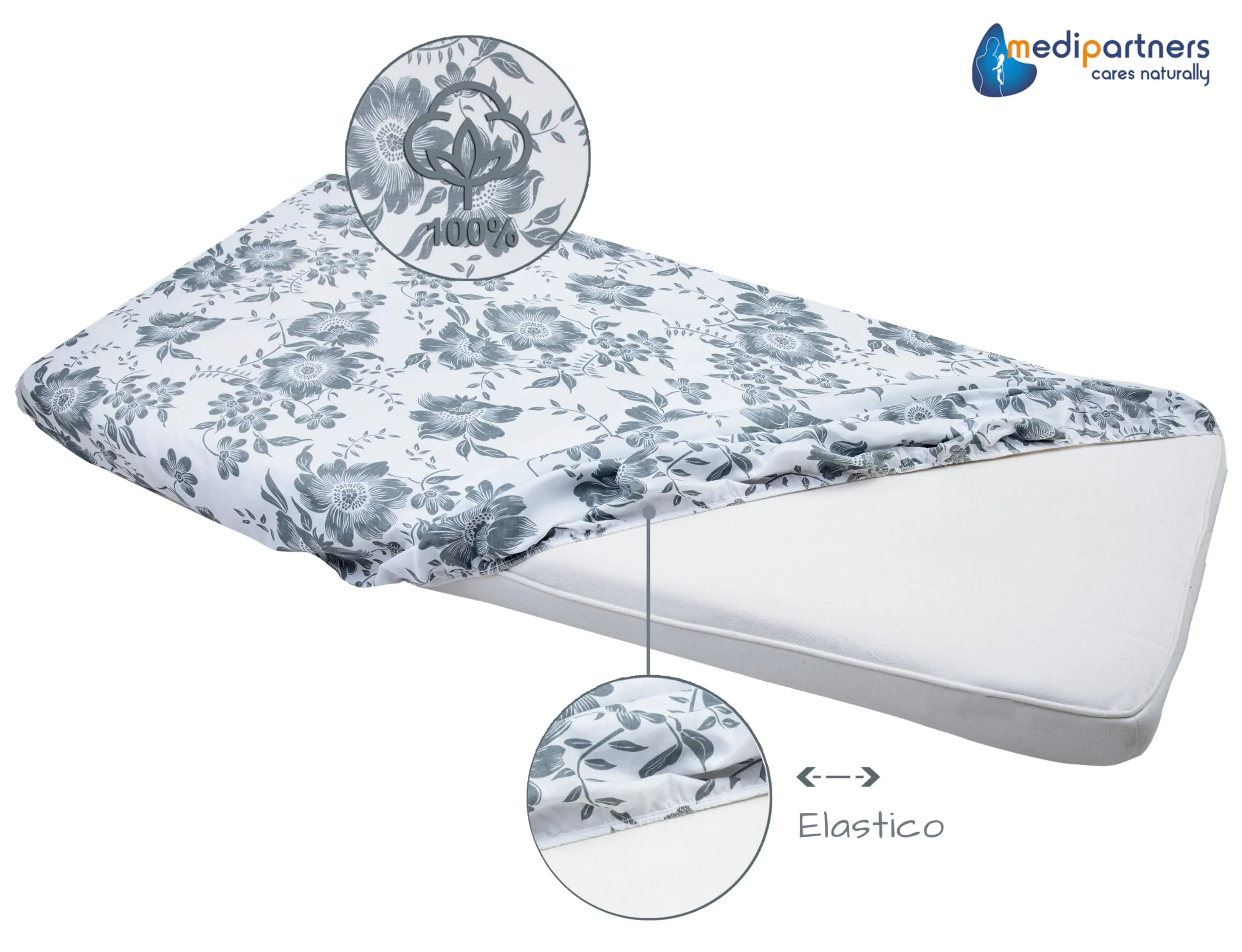 Medi Partners Lenzuola Lettino Neonato 60x120, 100% Cotone con Angoli (Berry) - immagine 5