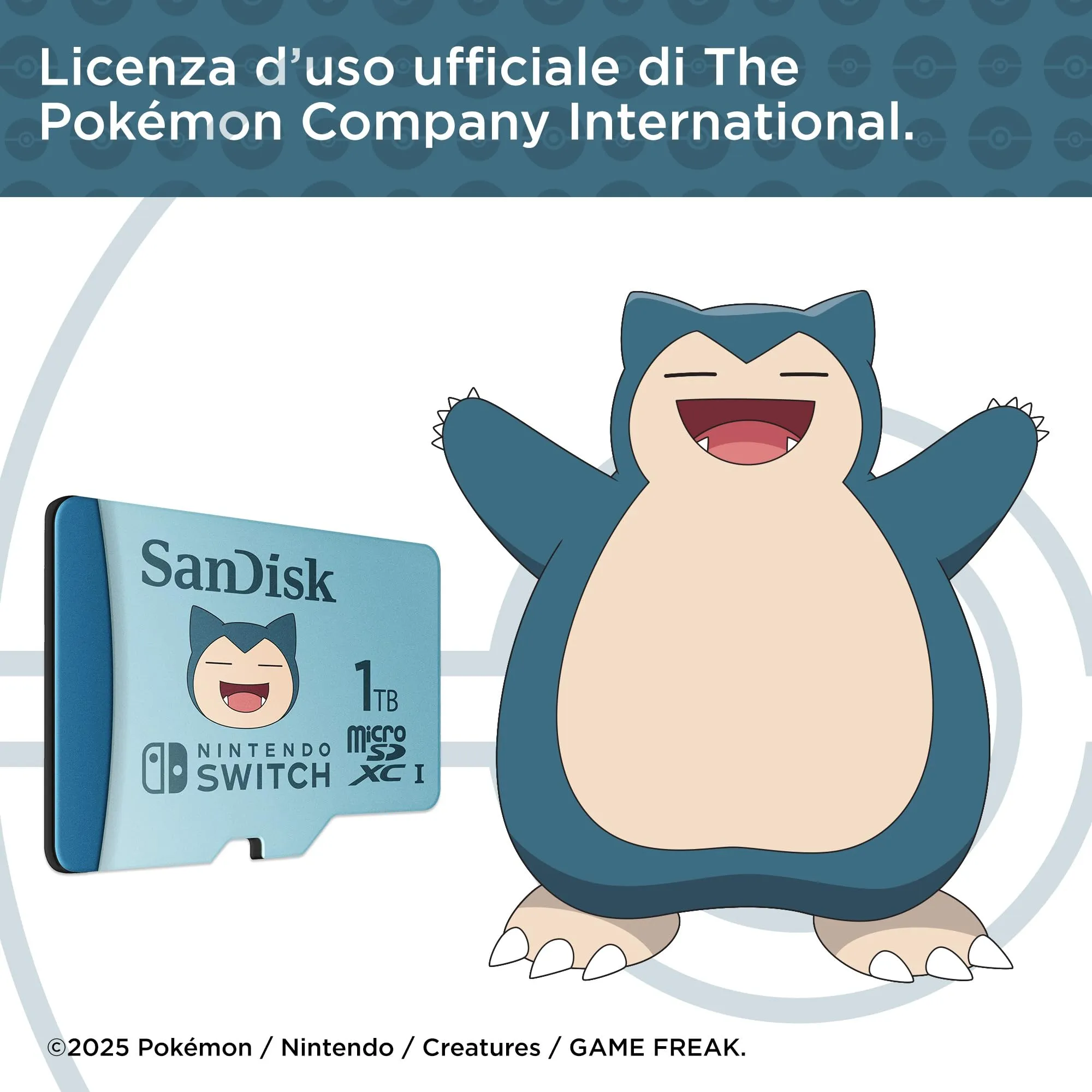 SanDisk microSDXC per Nintendo Switch 1TB, Edizione Pokémon Snorlax - immagine 3