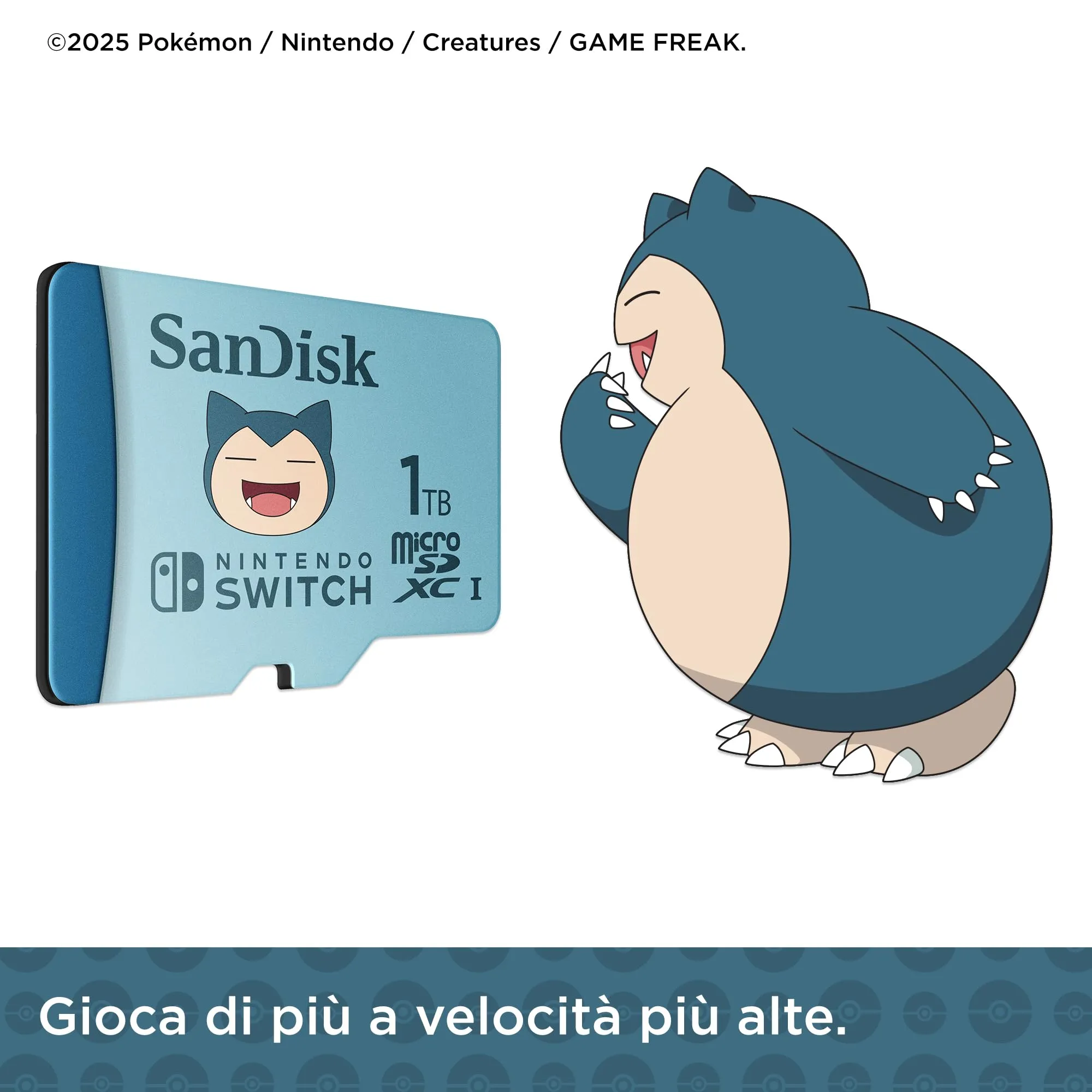 SanDisk microSDXC per Nintendo Switch 1TB, Edizione Pokémon Snorlax - immagine 4