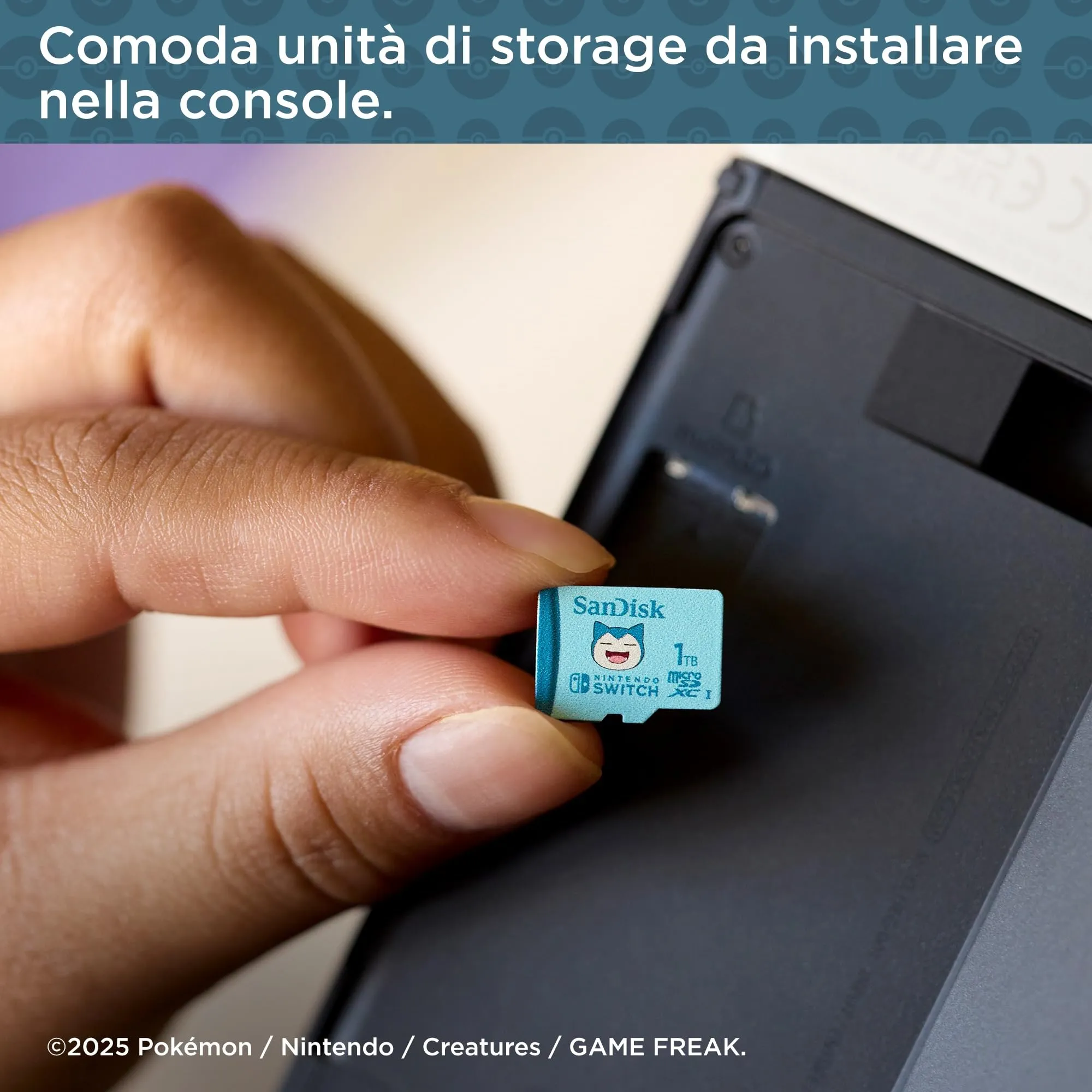SanDisk microSDXC per Nintendo Switch 1TB, Edizione Pokémon Snorlax - immagine 5