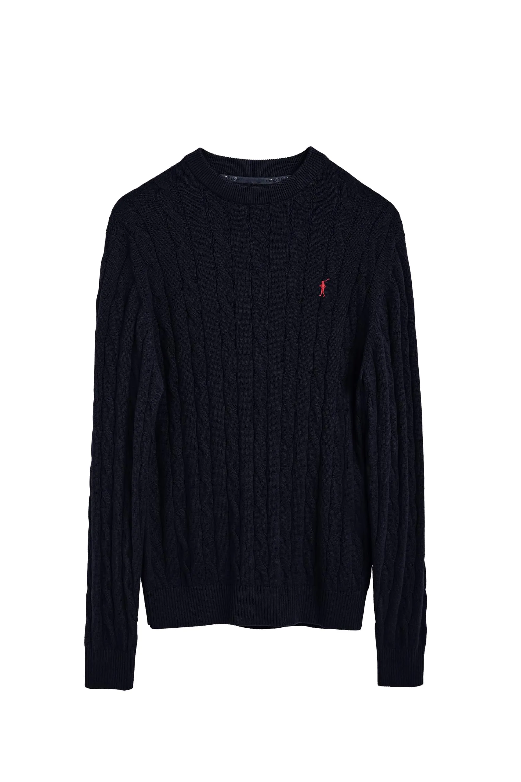 Polo Club Maglione in Maglia a Trecce Blu Scuro con Logo Rigby Go - immagine 6