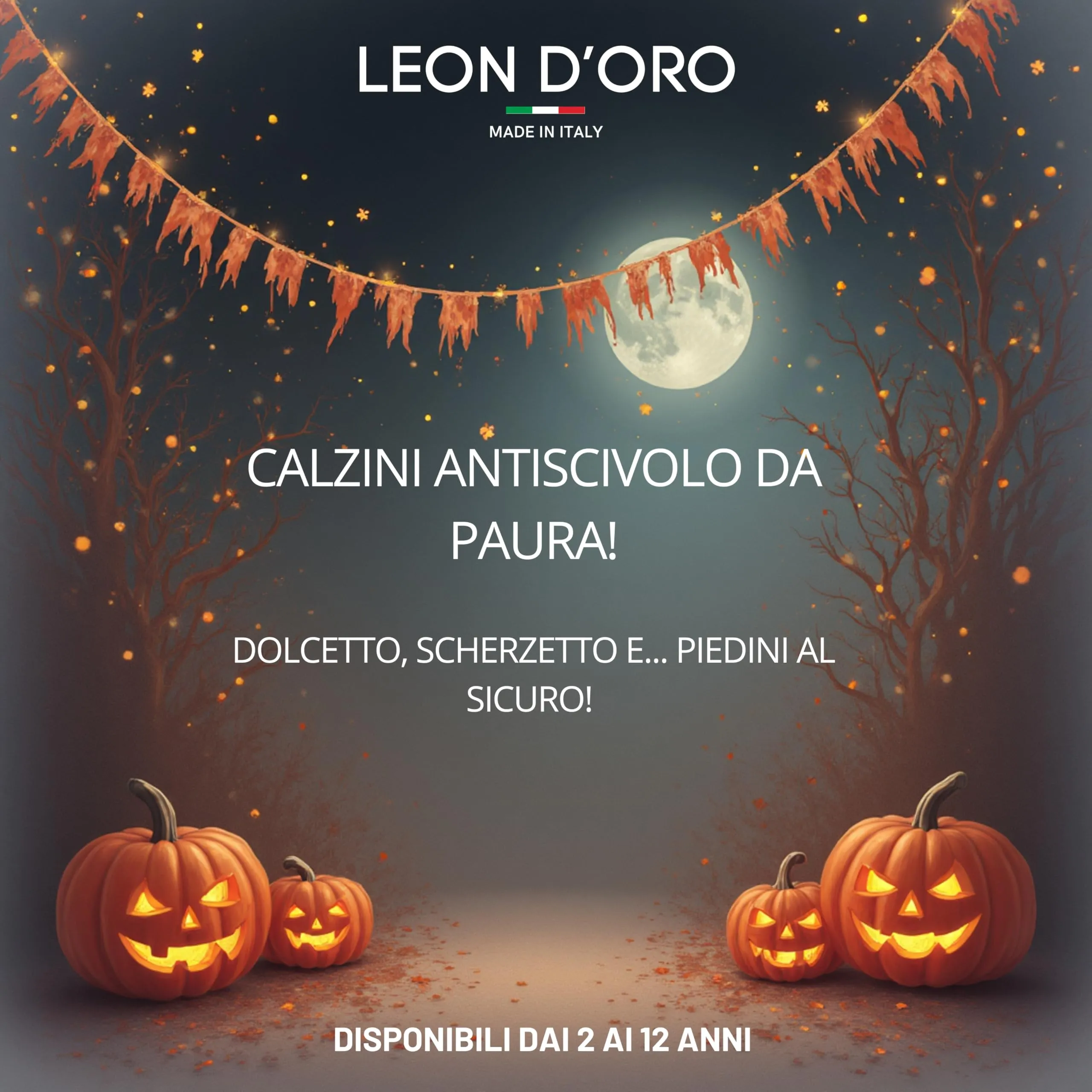 LEON D'ORO Calzini Bambino Antiscivolo in Cotone, Made in Italy, 23-28, Hallom - immagine 4