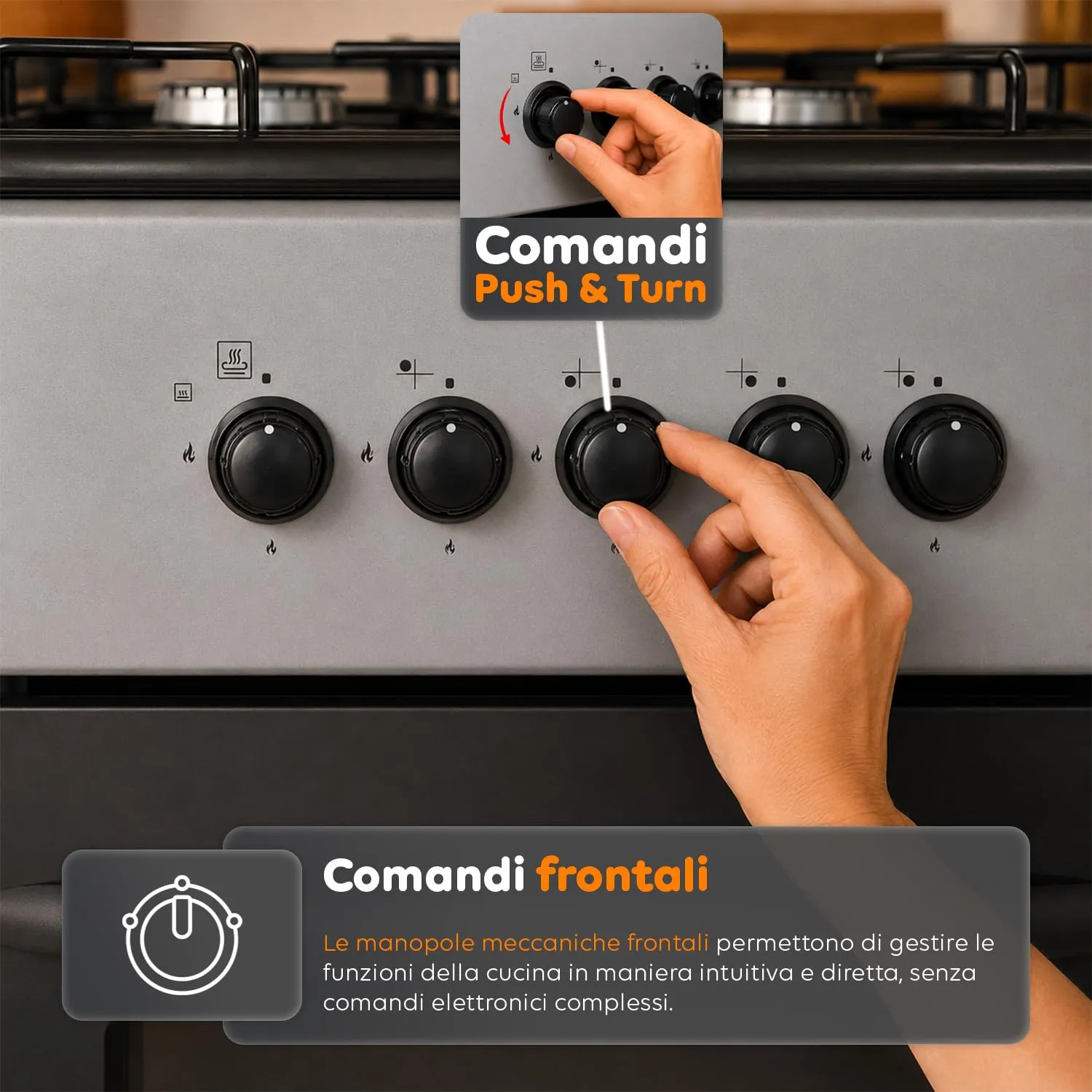 Avilia Cucina a Gas 50x50 cm con Forno 49 Litri e 4 Fuochi - immagine 6