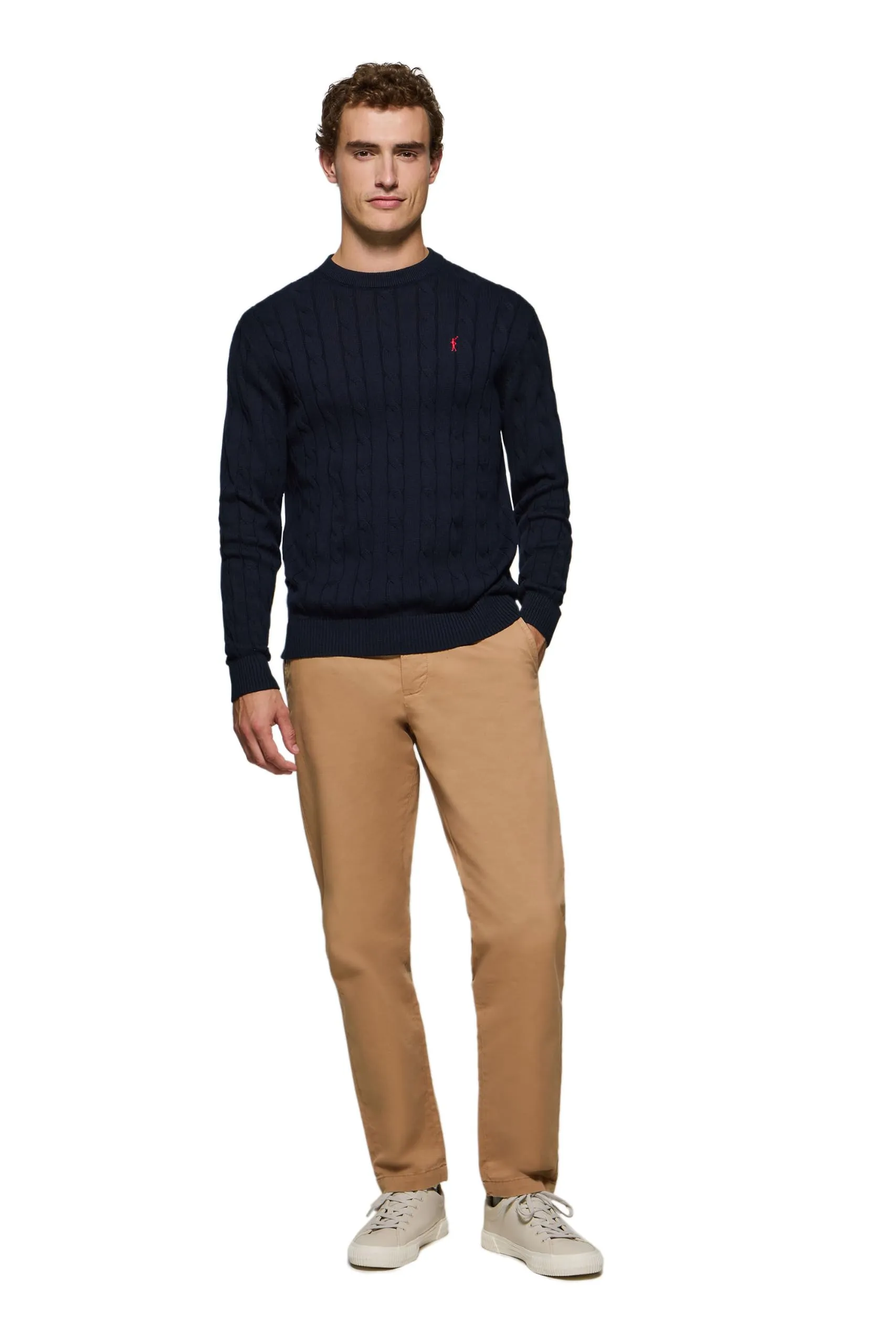 Polo Club Maglione in Maglia a Trecce Blu Scuro con Logo Rigby Go - immagine 4