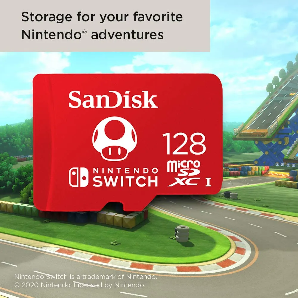 SanDisk microSDXC per Nintendo Switch 128GB, Edizione Super Mario Mushroom, Pack 2 - immagine 5