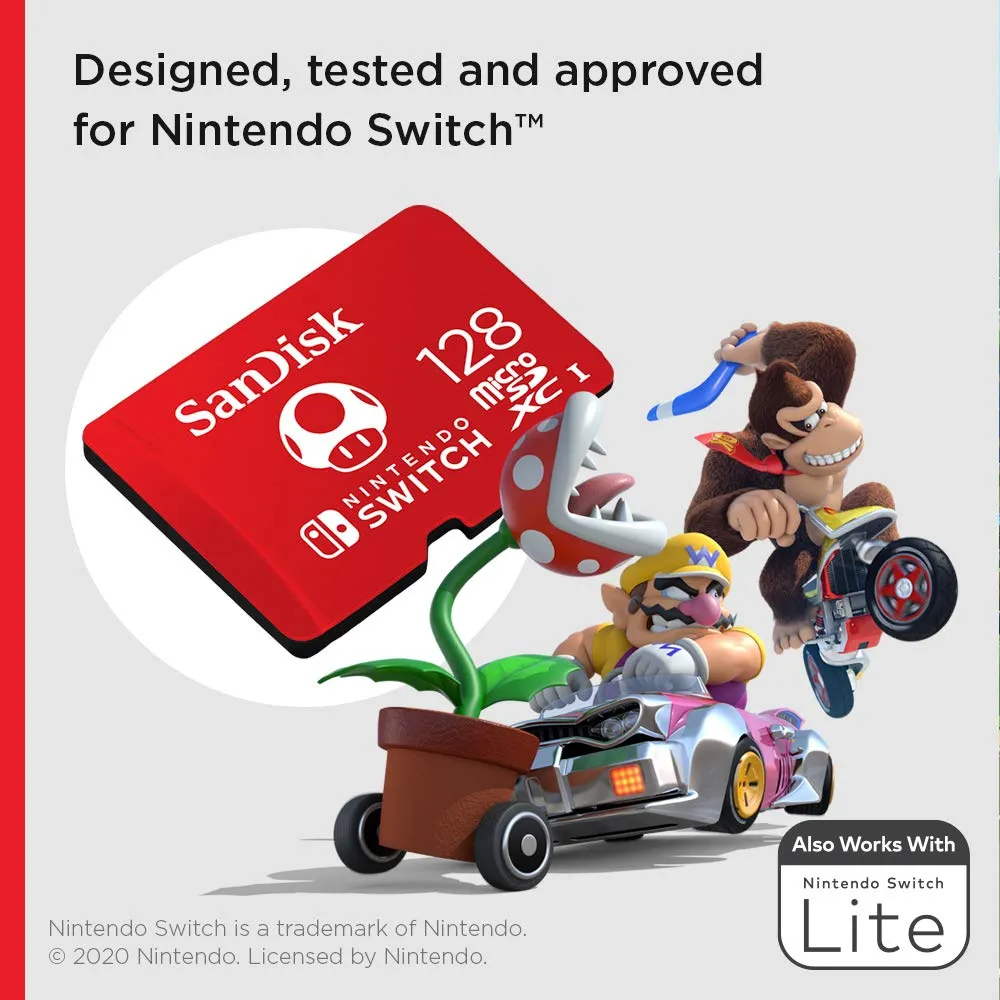 SanDisk microSDXC per Nintendo Switch 128GB, Edizione Super Mario Mushroom, Pack 2 - immagine 6