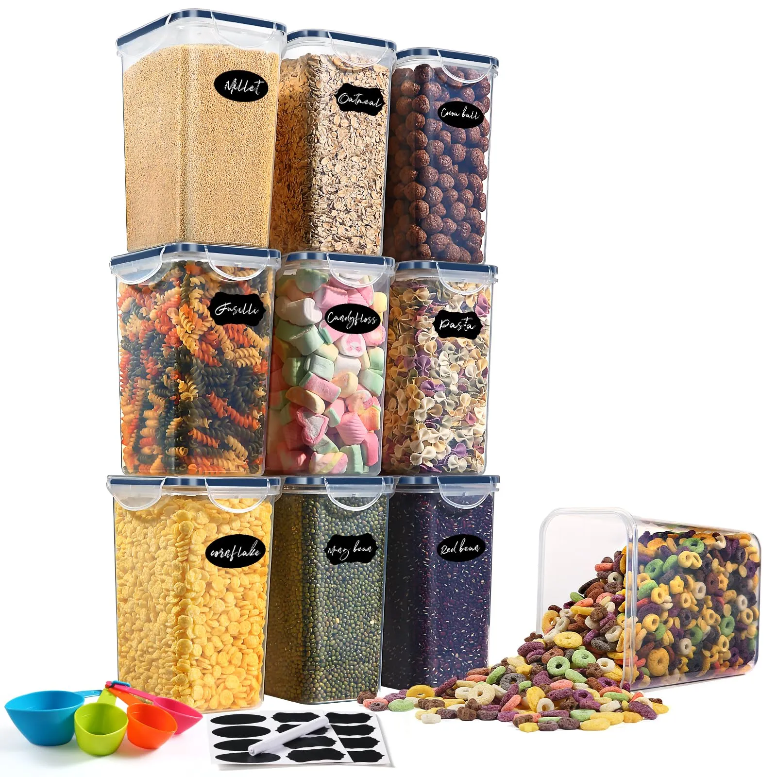 YASHE Contenitori Ermetici per Alimenti in Plastica Senza BPA, 10 Pezzi x 1.5L - immagine 8