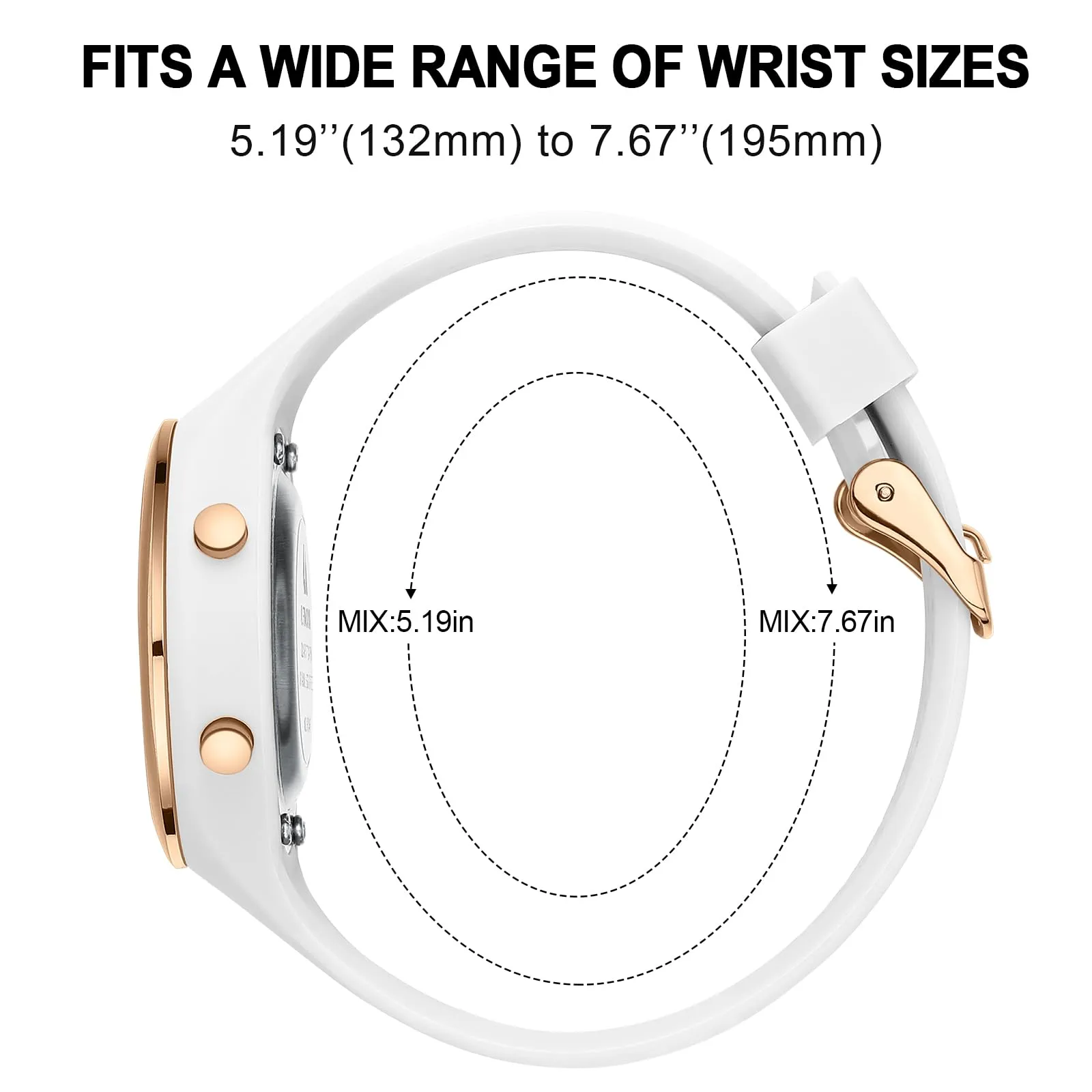 LN LENQIN Orologio Digitale da Donna Sportivo Cinturino Silicone 3ATM R046 - immagine 4