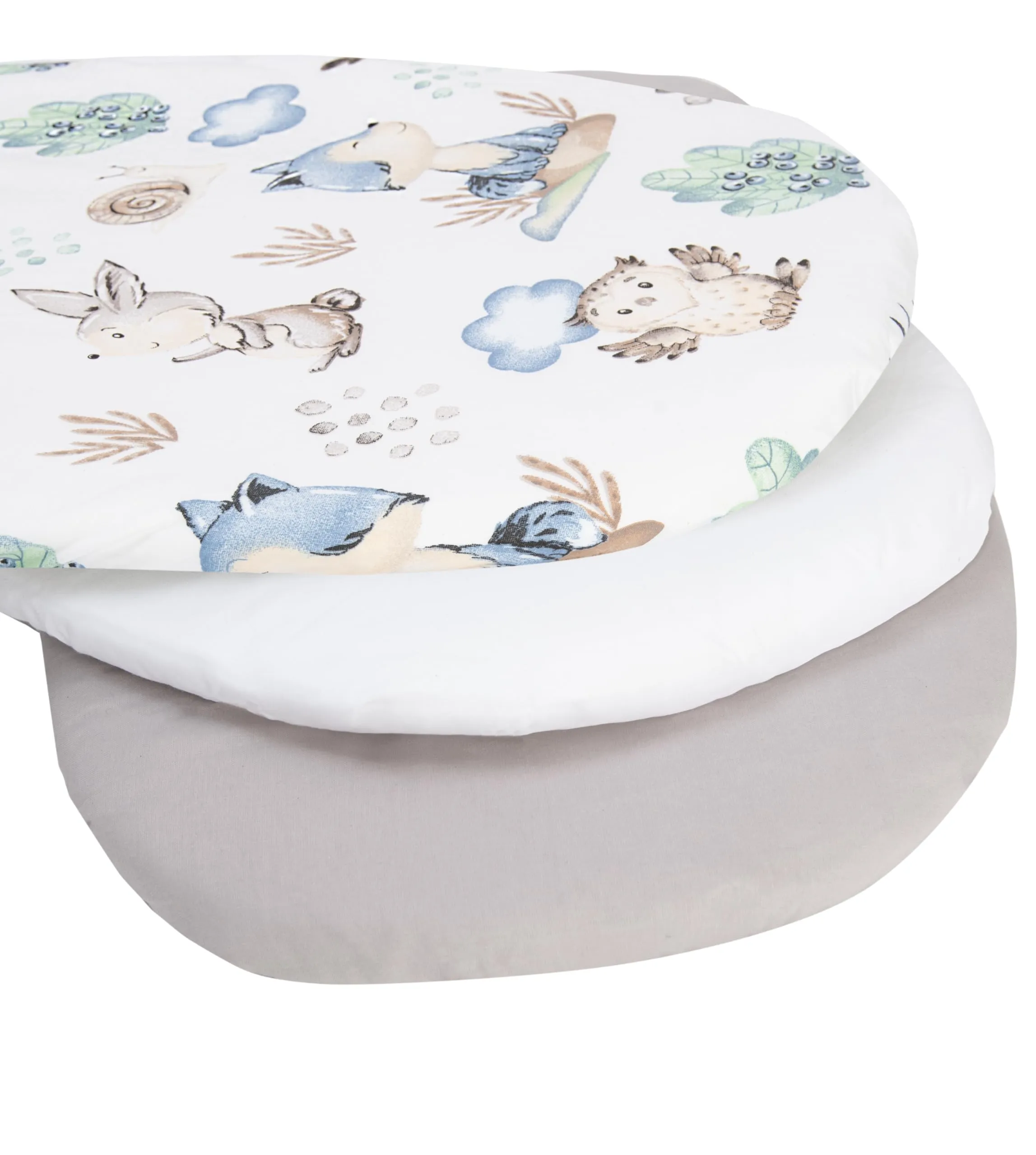 Medi Partners Lenzuola Lettino Culla 86x40, Set di 3 Lenzuoli per Navicella Neonato e Passeggino con Angoli, 100% Cotone (Cervo E Riccio-Bianco-Grigio) - immagine 2