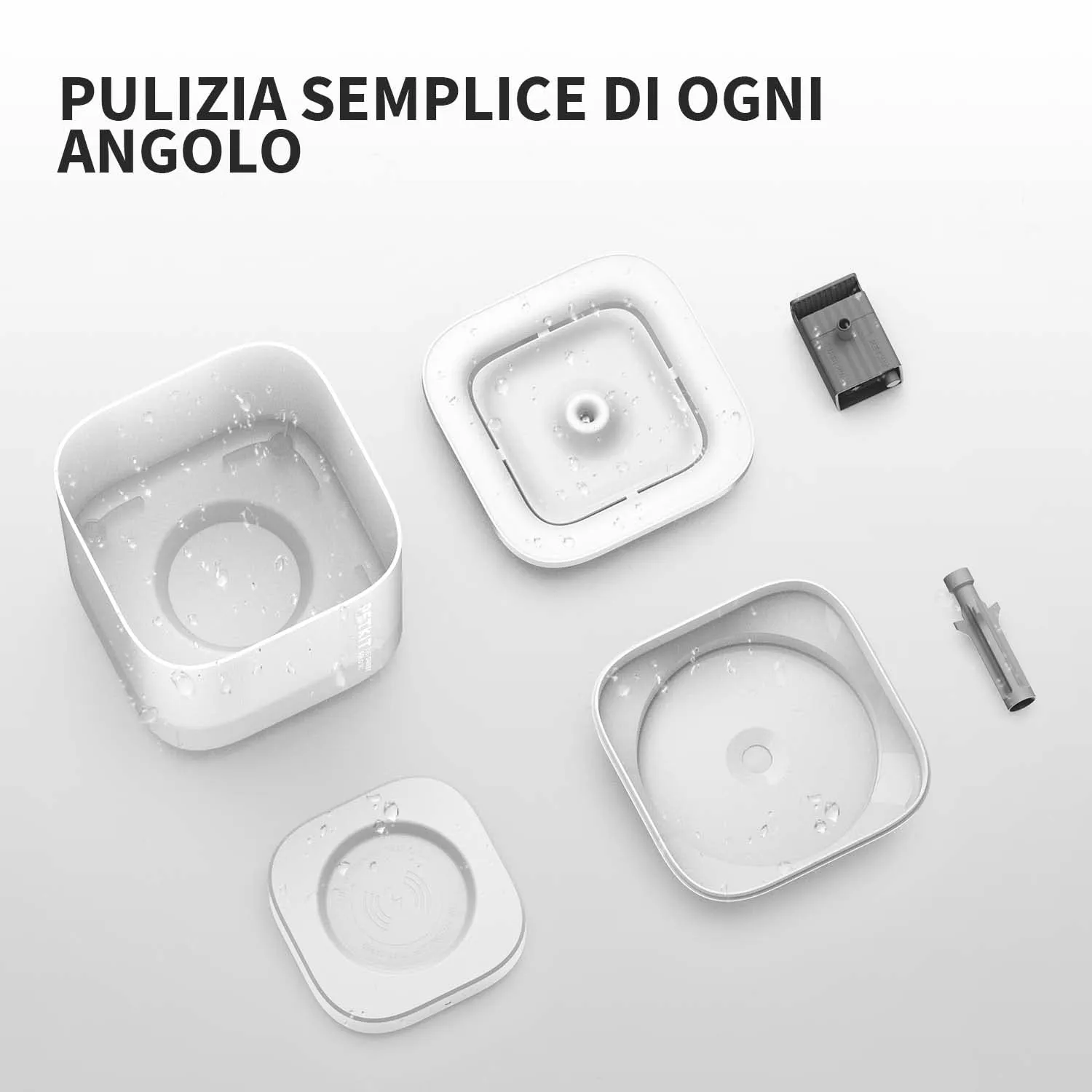 PETKIT CYBERTAIL Fontanella per Gatti e Cani, Pompa dell'Acqua Senza Fili, Filtro 3.0, 1.8 L - immagine 8