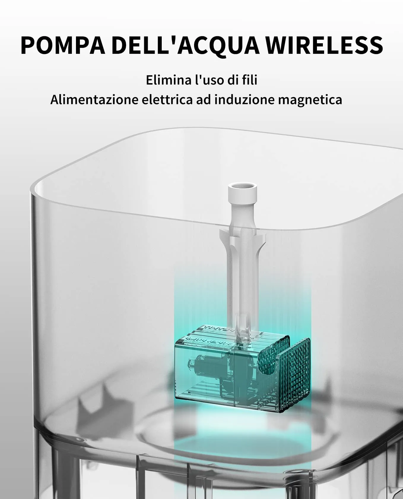 PETKIT CYBERTAIL Fontanella per Gatti e Cani, Pompa dell'Acqua Senza Fili, Elemento Filtrante 3.0, 1.8 L - immagine 2