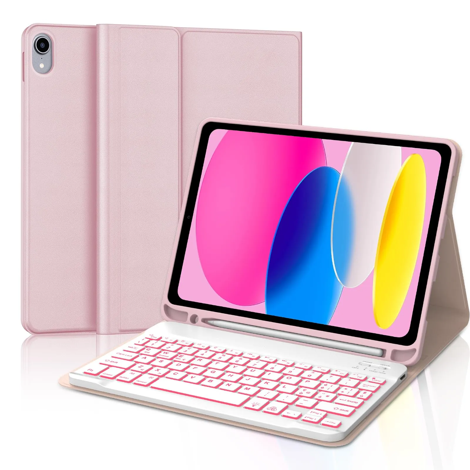 IVEOPPE Tastiera e Custodia per iPad 11ª Generazione 11" (2025) e iPad 10ª Generazione 10.9" (2022) A16 - immagine 1