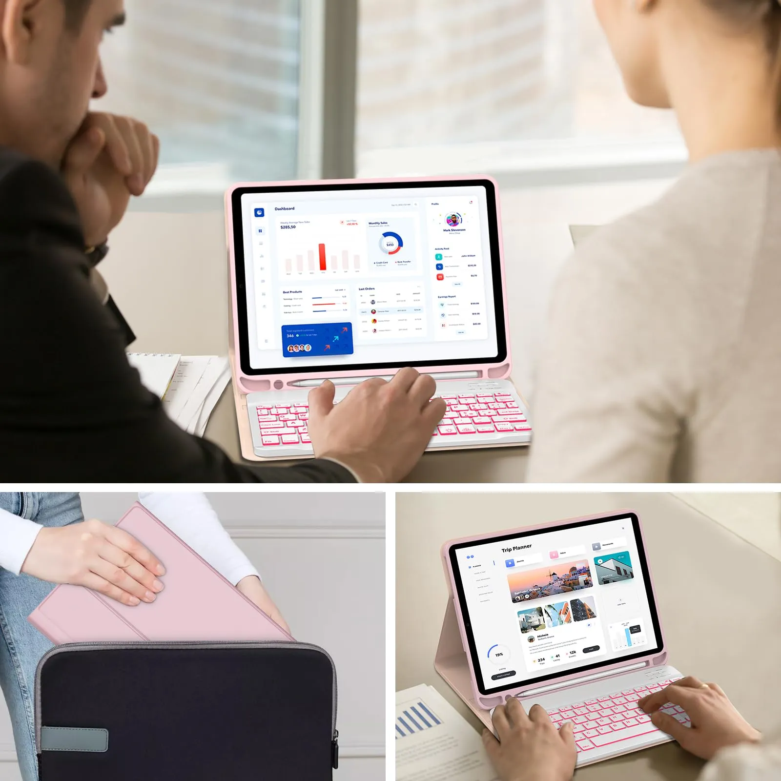 IVEOPPE Tastiera e Custodia per iPad 11ª Generazione 11" (2025) e iPad 10ª Generazione 10.9" (2022) A16 - immagine 8