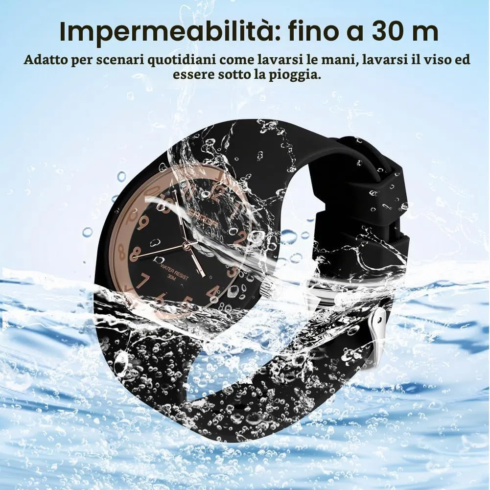 AOOSU Orologio Digitale da Donna Sportivo con Cinturino in Silicone, Impermeabile 30 Metri (Oro Nero) - immagine 5