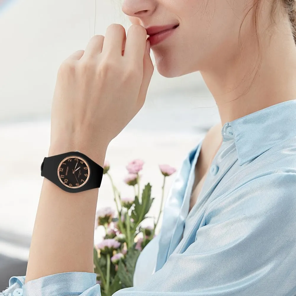 AOOSU Orologio Digitale da Donna Sportivo con Cinturino in Silicone, Impermeabile 30 Metri (Oro Nero) - immagine 7