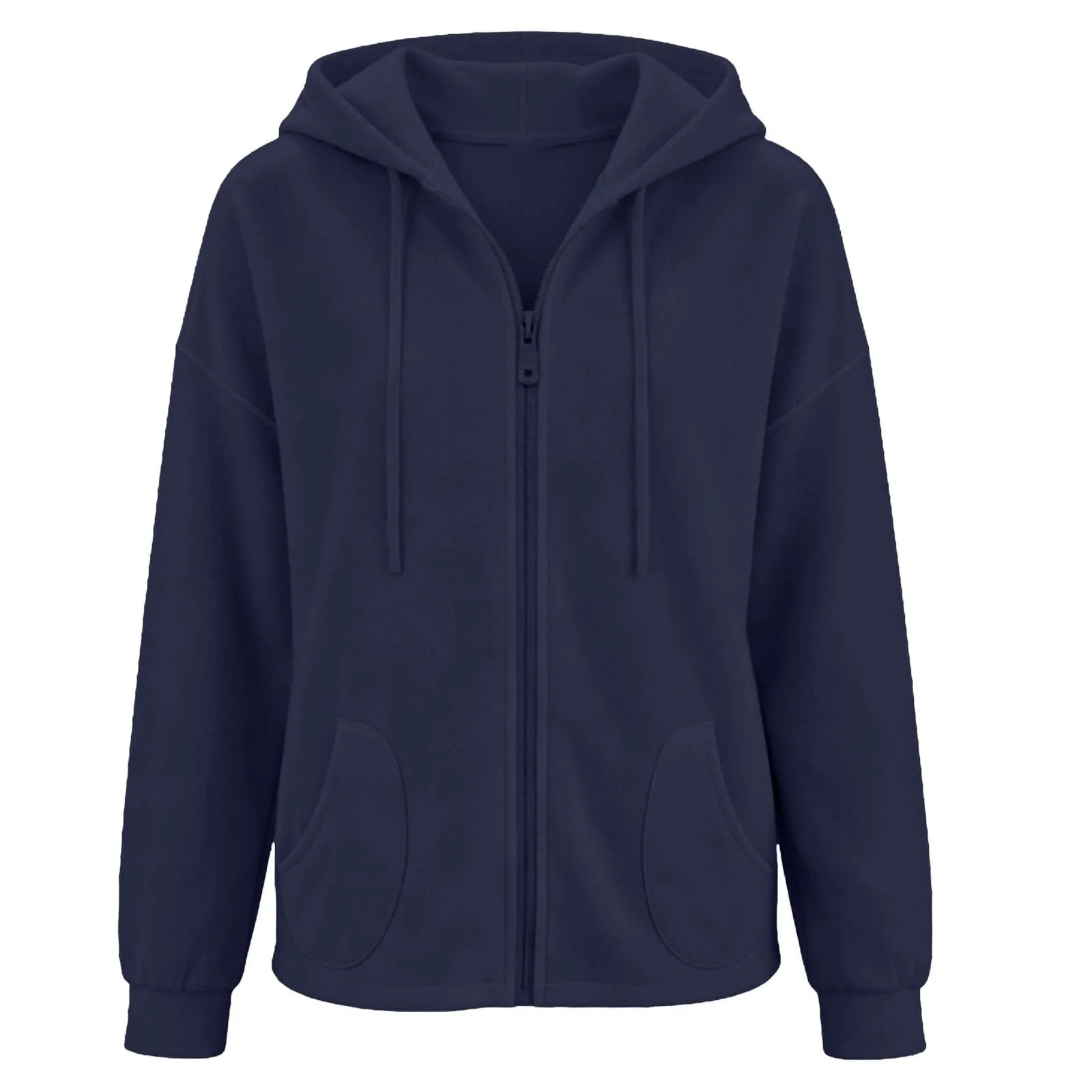 Viunychn Felpa Donna con Zip e Cappuccio in Cotone, Oversize Tinta Unita - immagine 6