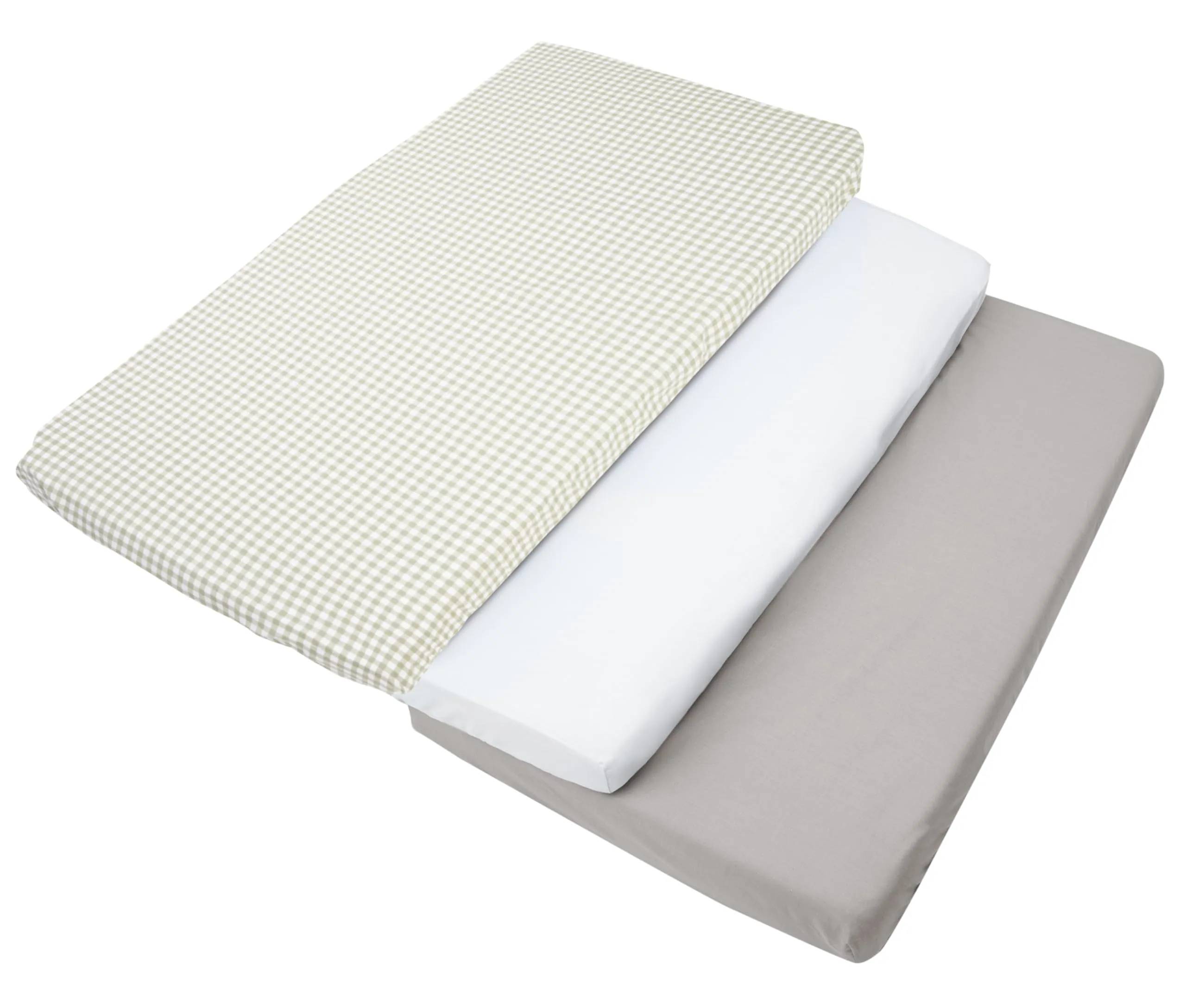 Medi Partners Set di 3 Lenzuola con Angoli per Lettino Neonato 60x120, 100% Cotone (Griglia - Bianco - Grigio) - immagine 6