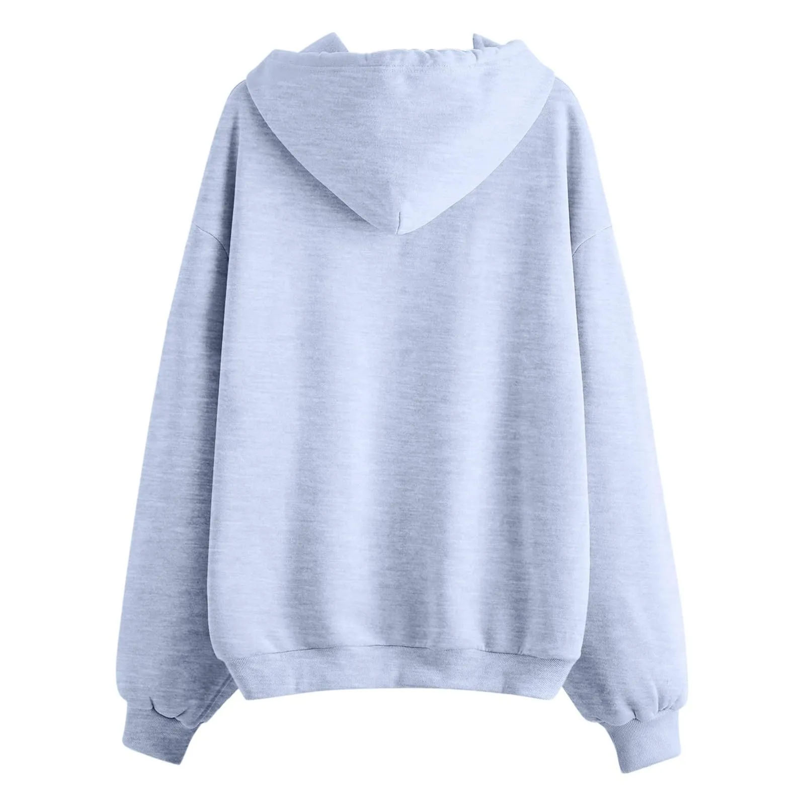 Viunychn Felpa Donna con Zip e Cappuccio in Cotone, Oversize Tinta Unita - immagine 5