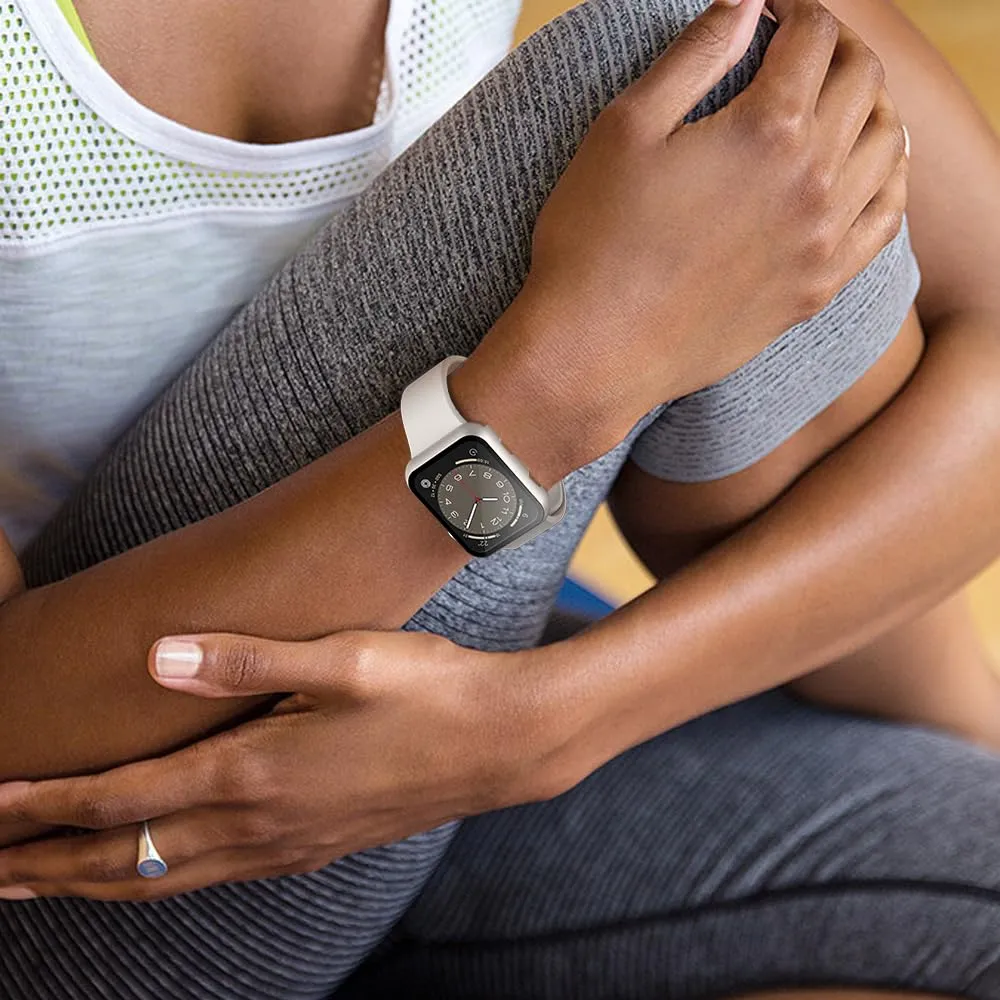 Misxi Cover in PC e Vetro Temperato per Apple Watch Serie 3 Serie 2 38mm, Luce Stellare (2 Pezzi) - immagine 7