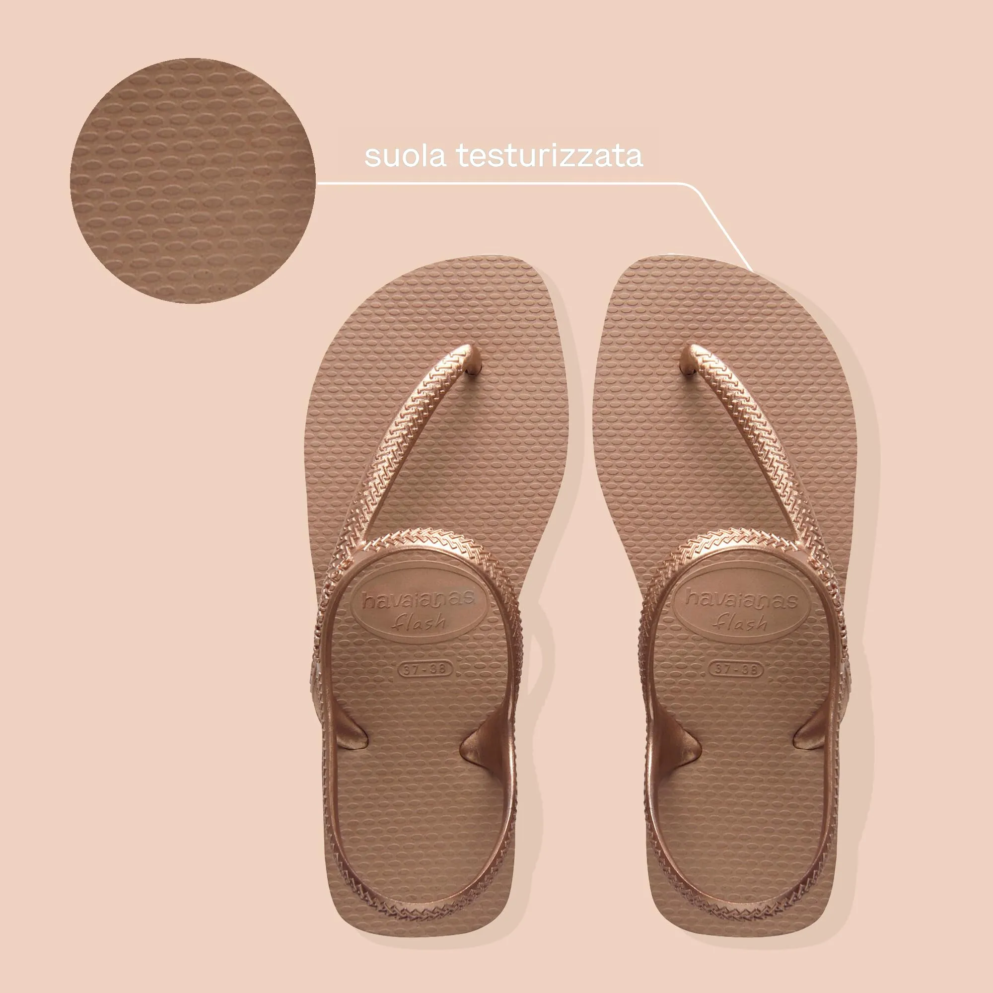 Havaianas Flash Urban Donna Sandali Oro Rosa 33/34 EU - immagine 4