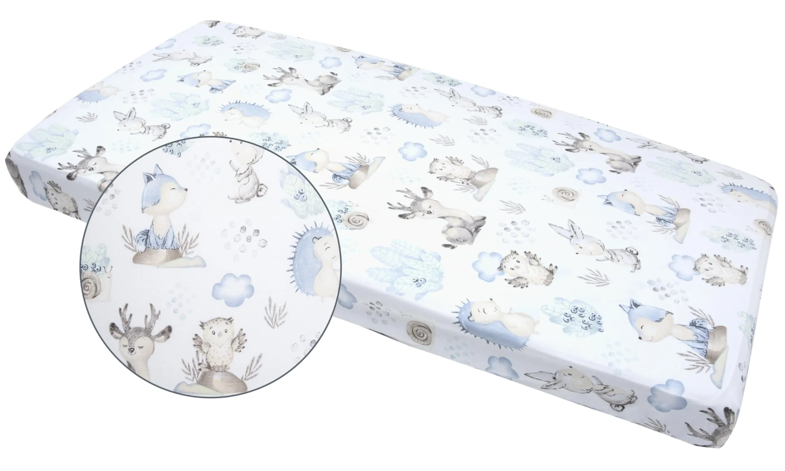 Medi Partners Lenzuola Lettino Neonato 70x140 100% Cotone con Angoli (Cervo E Riccio) - immagine 4