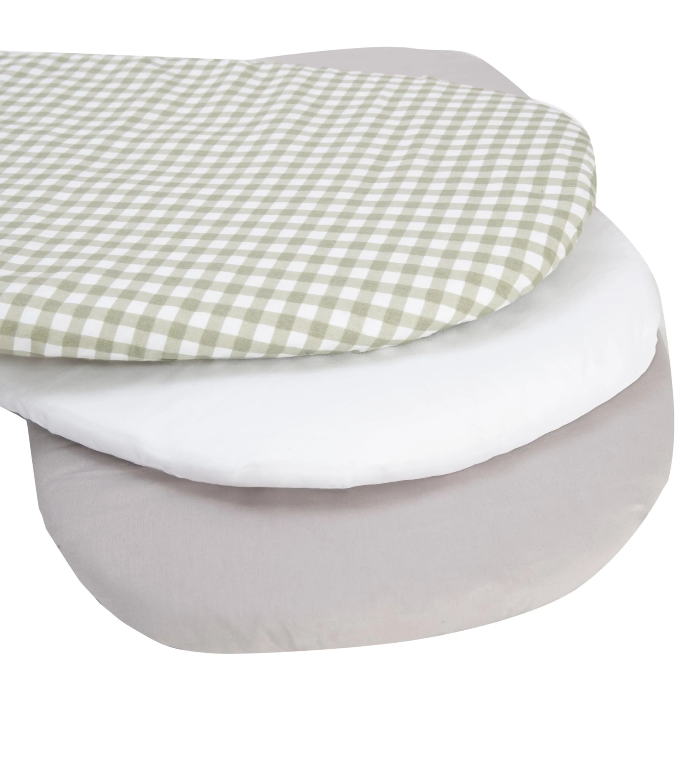 Medi Partners Lenzuola Lettino Culla 86x40 Set 3 Lenzuoli per Navicella Neonato e Passeggino in Cotone (Griglia - Bianco - Grigio) - immagine 2