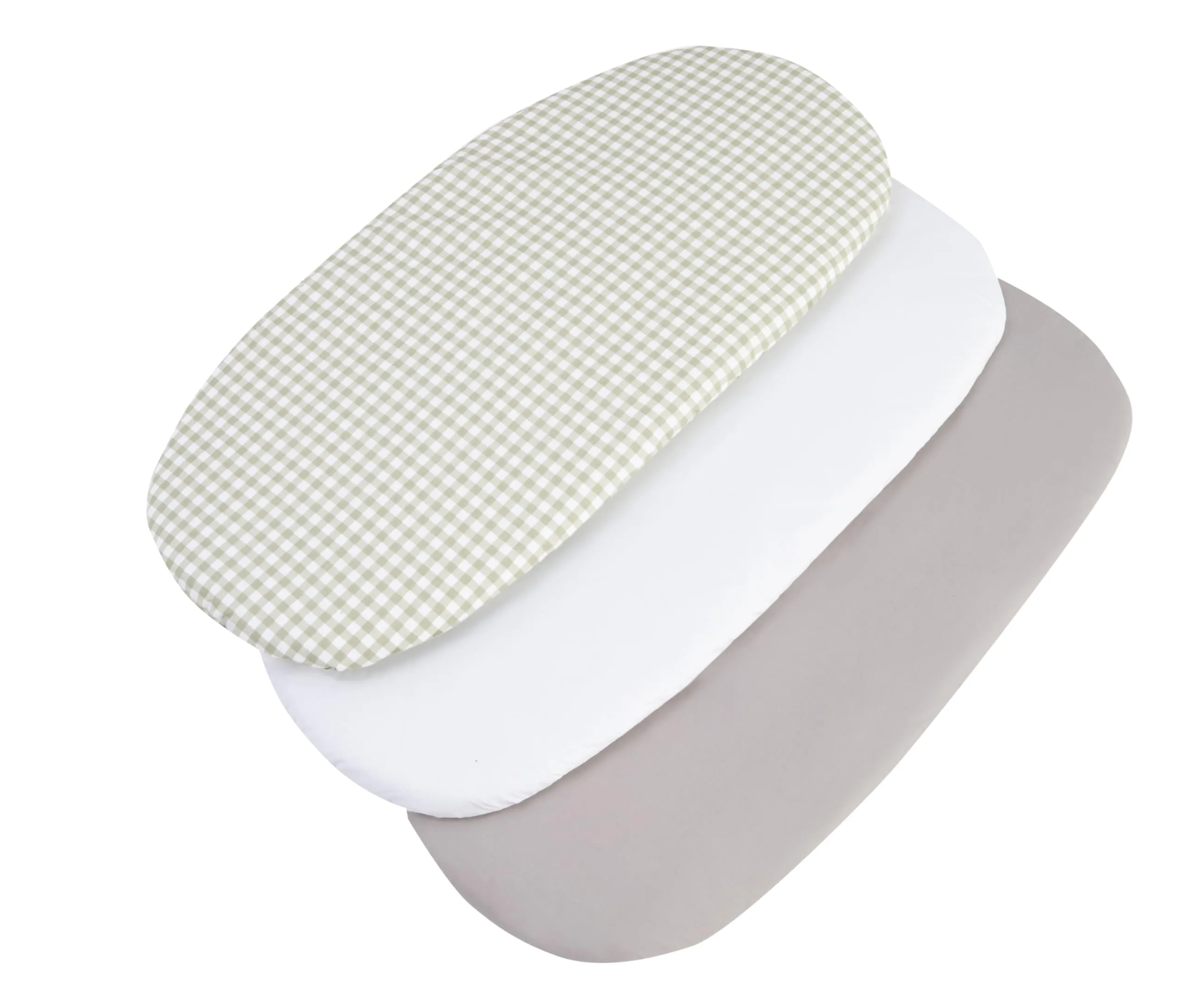 Medi Partners Lenzuola Lettino Culla 86x40 Set 3 Lenzuoli per Navicella Neonato e Passeggino in Cotone (Griglia - Bianco - Grigio) - immagine 6