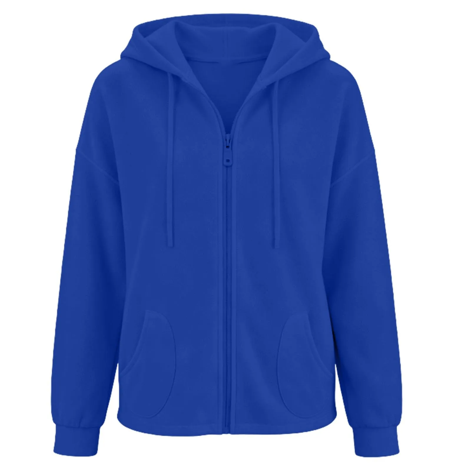 Viunychn Felpa Donna con Zip e Cappuccio in Cotone, Oversize Tinta Unita - immagine 7