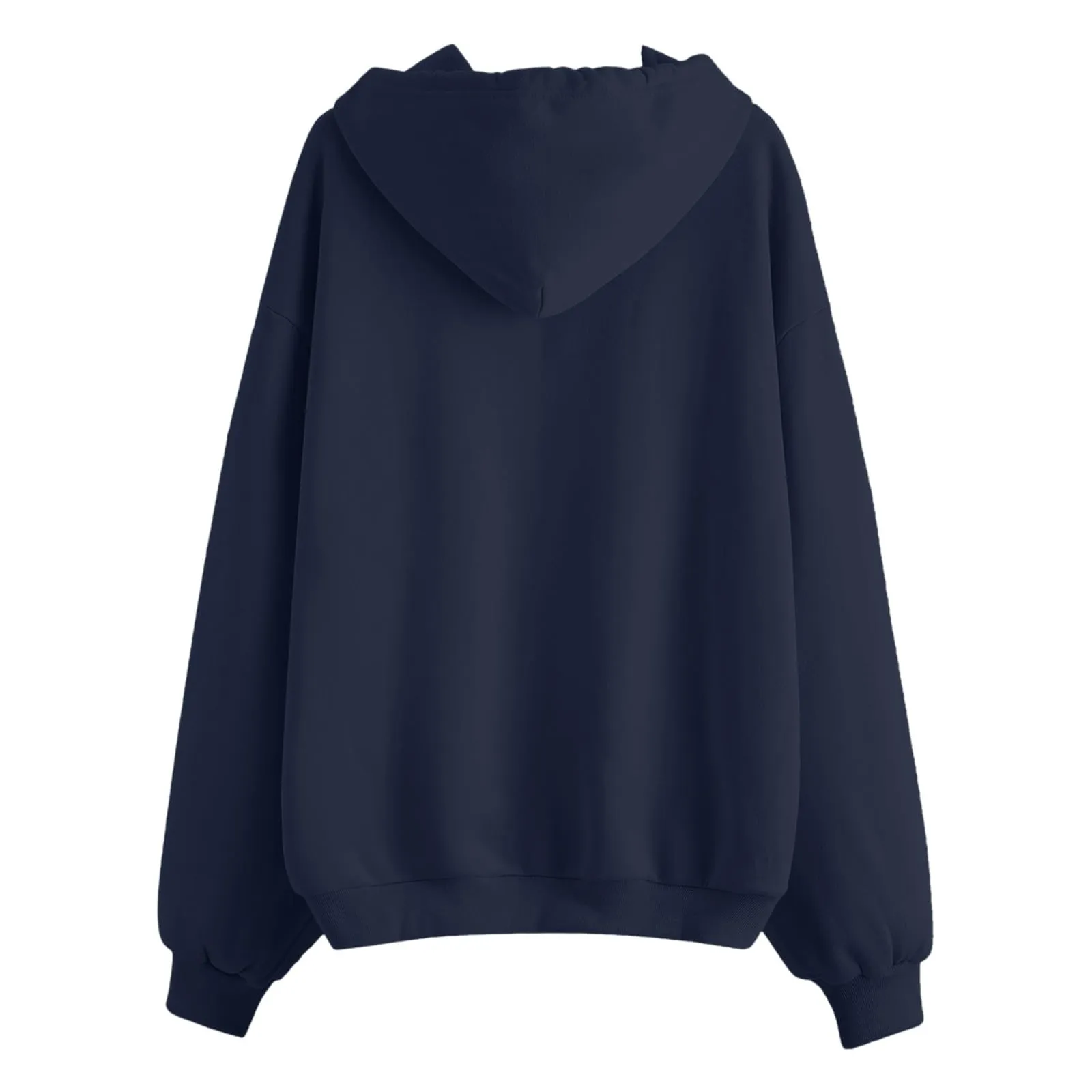 Viunychn Felpa Donna con Zip e Cappuccio, Cotone, Oversize, Tinta Unita - immagine 4