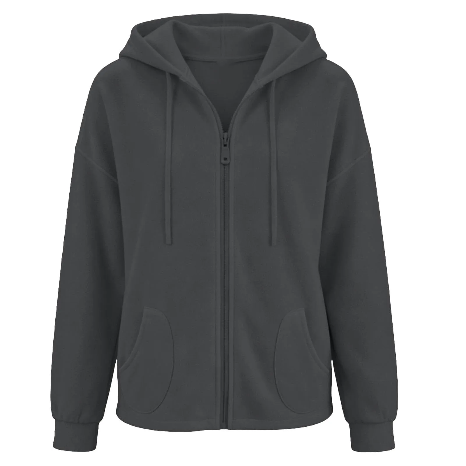 Viunychn Felpa Donna con Zip e Cappuccio in Cotone, Taglio Oversize, Tinta Unita - immagine 6