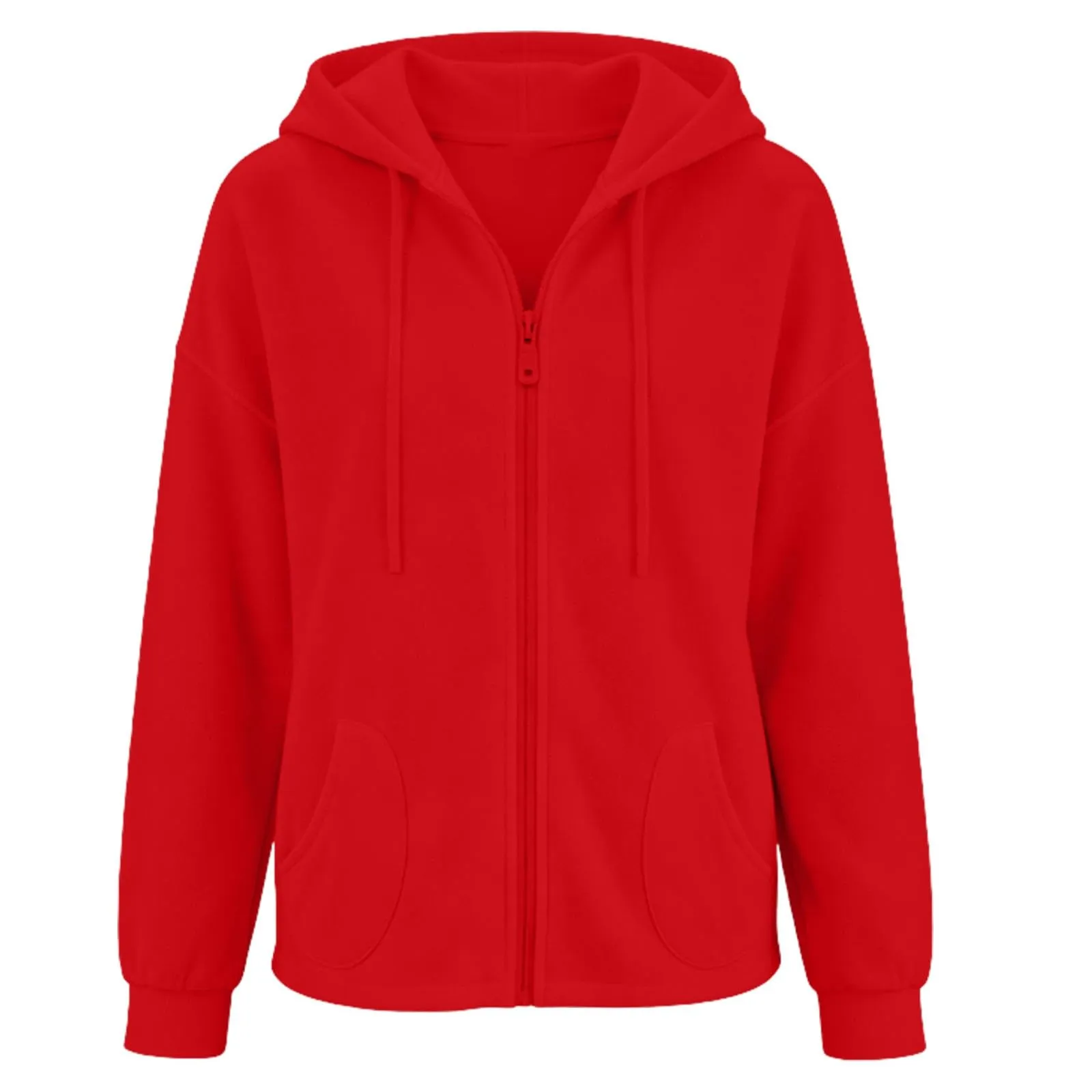 Viunychn Felpa Donna con Zip e Cappuccio, Cotone, Oversize, Tinta Unita - immagine 7