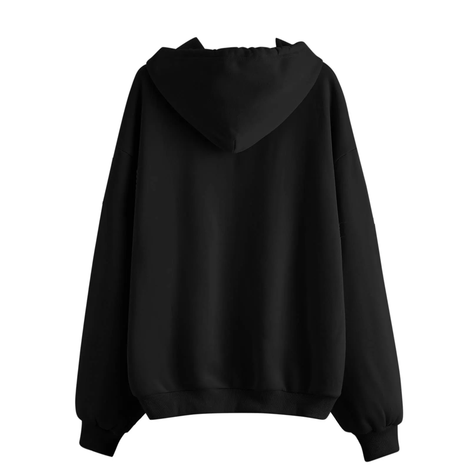 Viunychn Felpa Donna con Zip e Cappuccio, Taglio Oversize, Tinta Unita - immagine 7