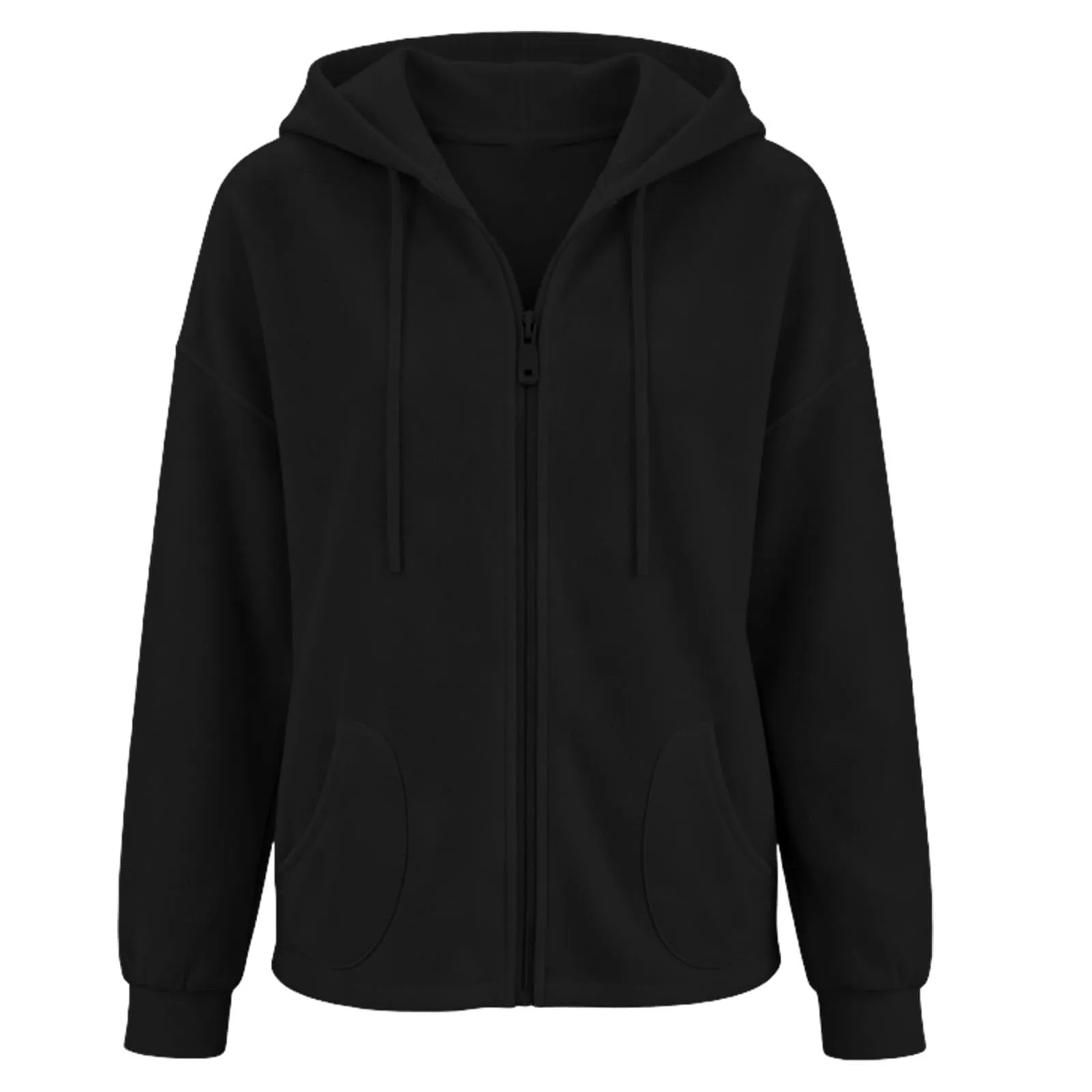 Viunychn Felpa Donna con Zip e Cappuccio in Cotone, Oversize, Tinta Unita - immagine 7