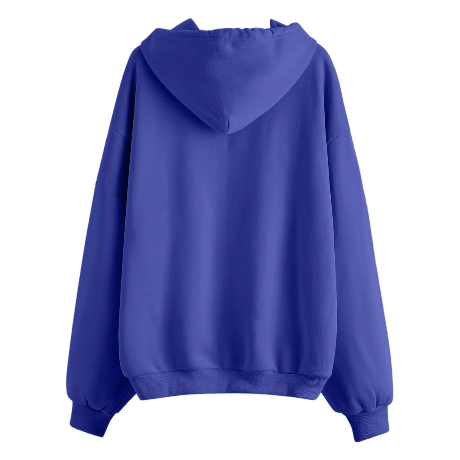 Viunychn Felpa Donna con Zip e Cappuccio in Cotone Oversize Tinta Unita - immagine 5