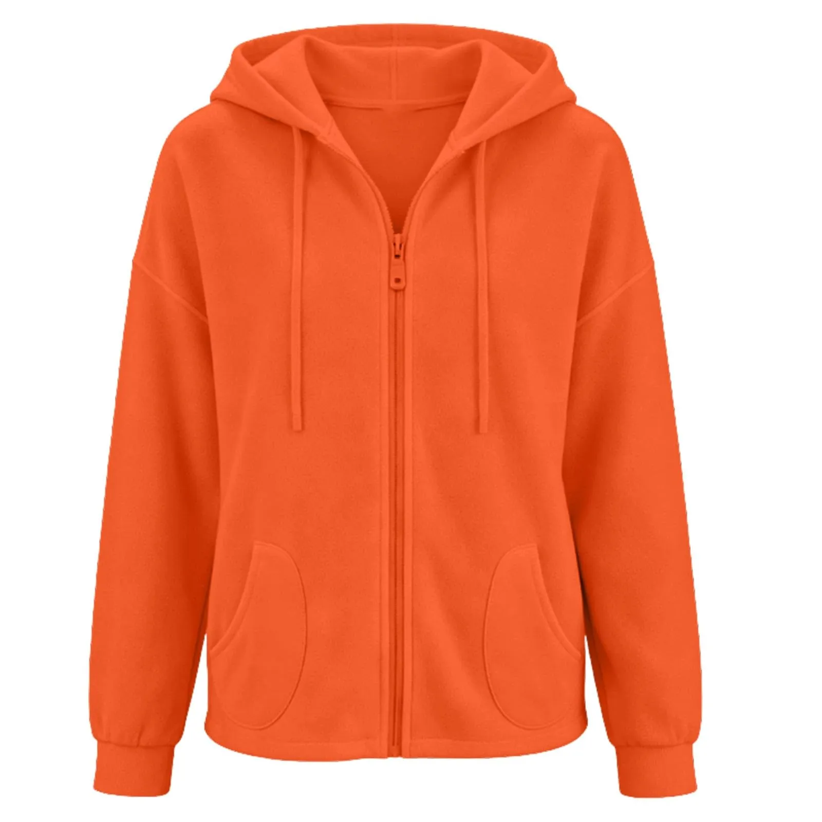 Viunychn Felpa Donna con Zip e Cappuccio in Cotone, Taglio Oversize, Tinta Unita - immagine 7