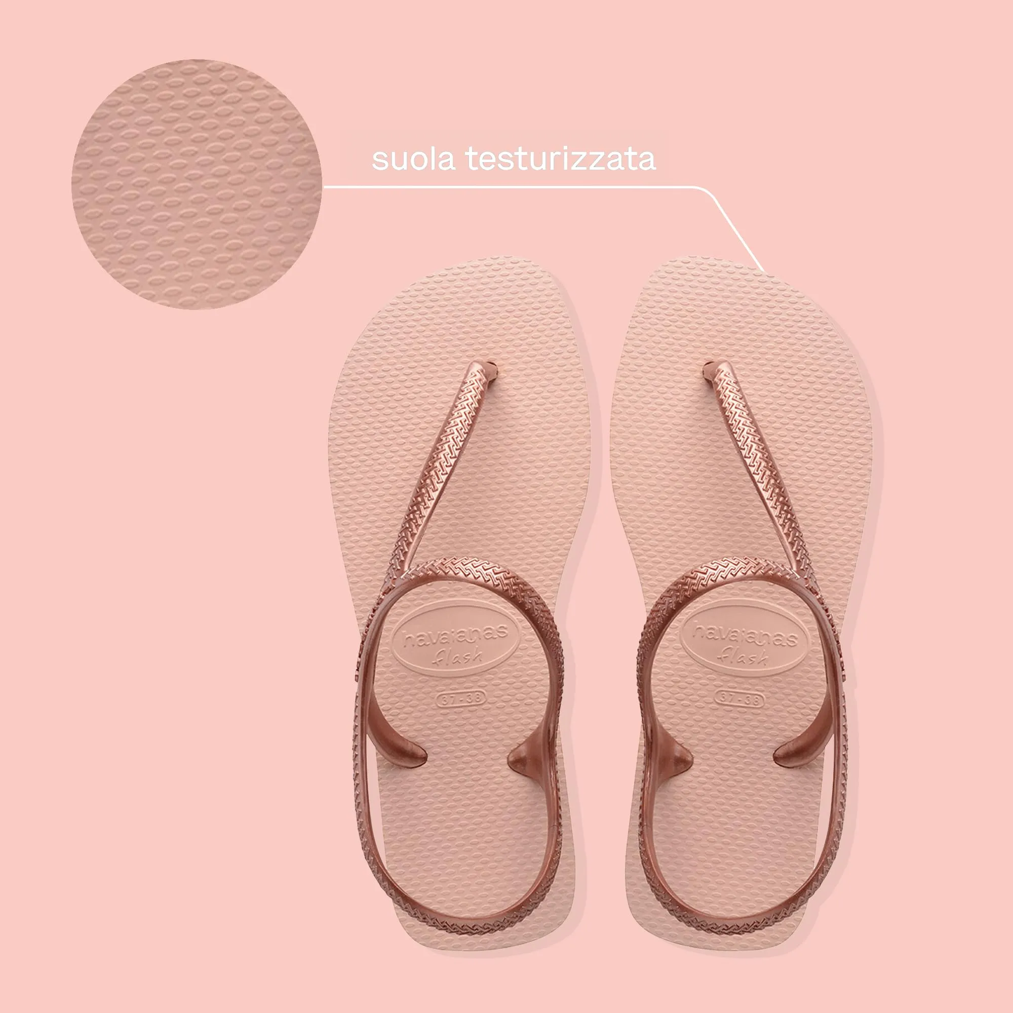 Havaianas Flash Urban Women's Sandals Ballet Rosa / Rosa Dorato 39/40 EU - immagine 3