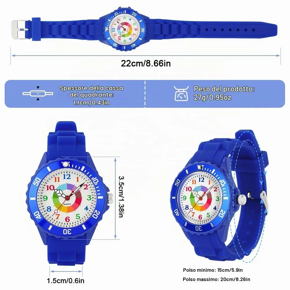 OSDUE Orologio Educativo per Bambini, Resistente all'Acqua, per Ragazzi e Ragazze - immagine 2